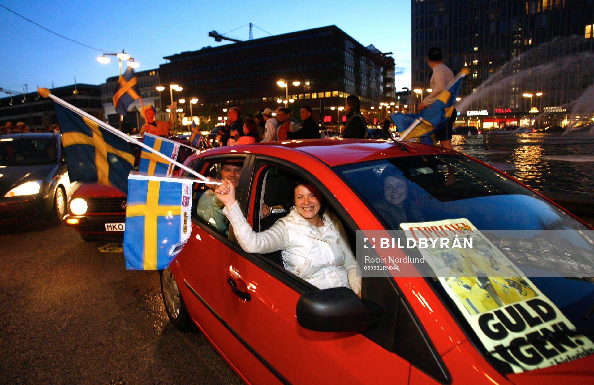 Ishockey, VM, VM-Guld, jubel vid Sergelstorg