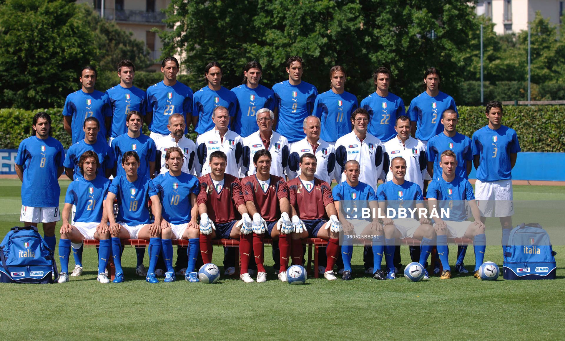 Fotboll, Italien, träning, lagbild