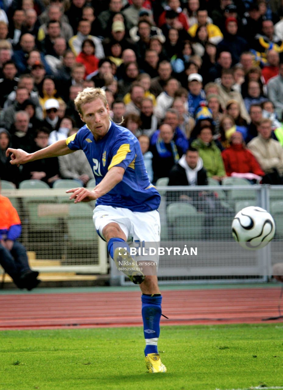 Fotboll, landskamp, Sverige-Finland: Christian Wilhelmsson, Sverige. 