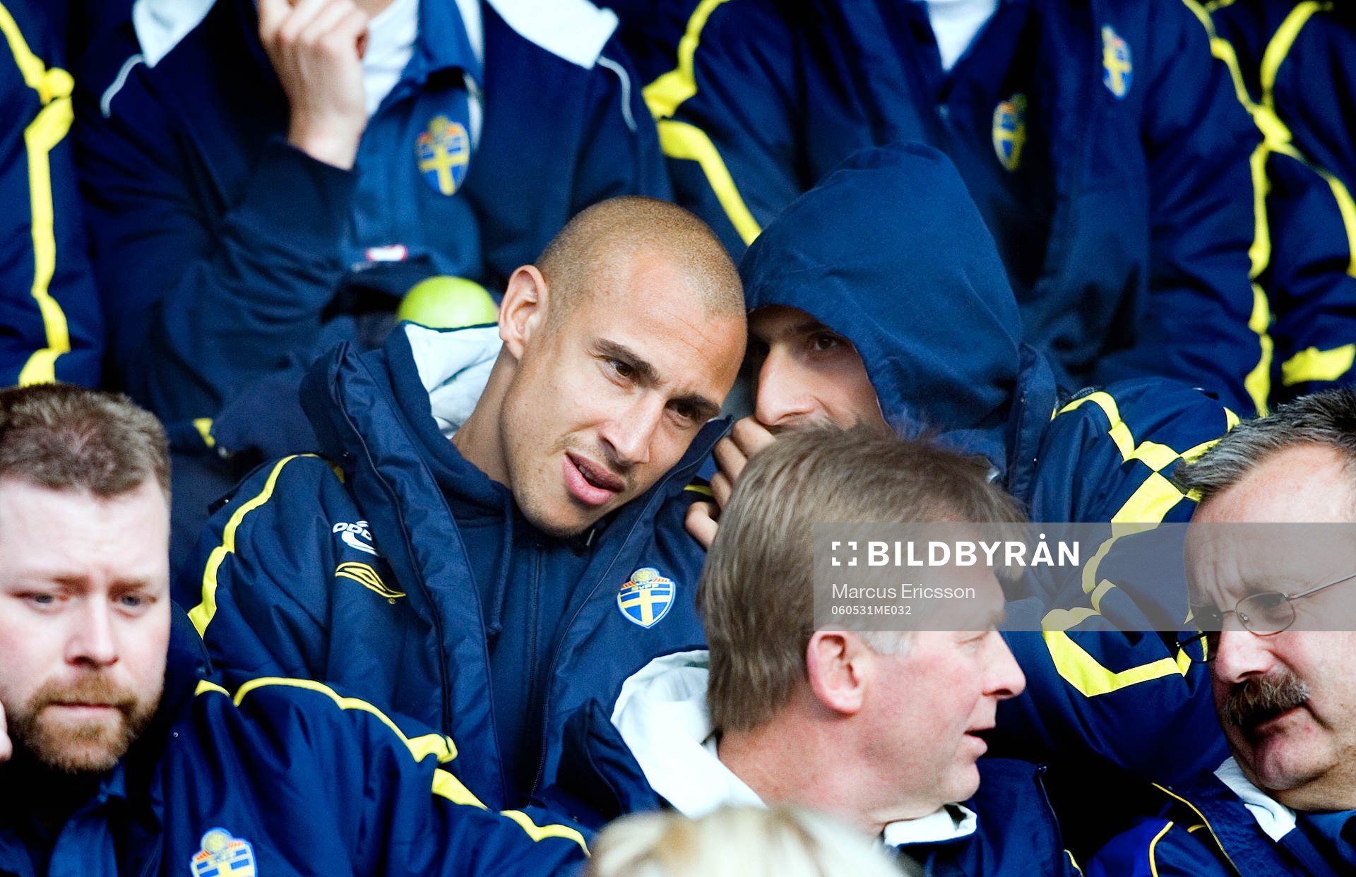 Henrik Larsson och Zlatan Ibrahimovic på läktaren