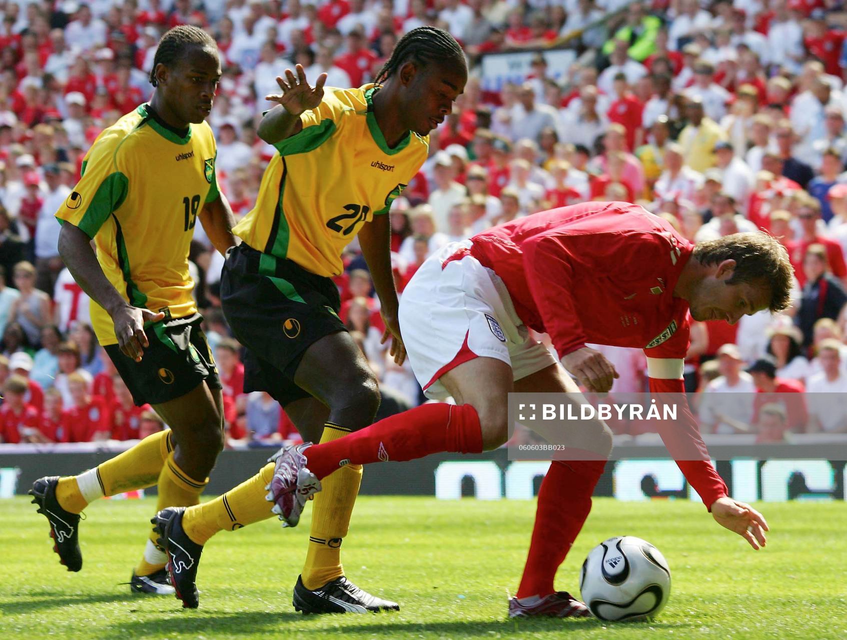 David Beckham, England, Shane Crawford och Garfield Reid,