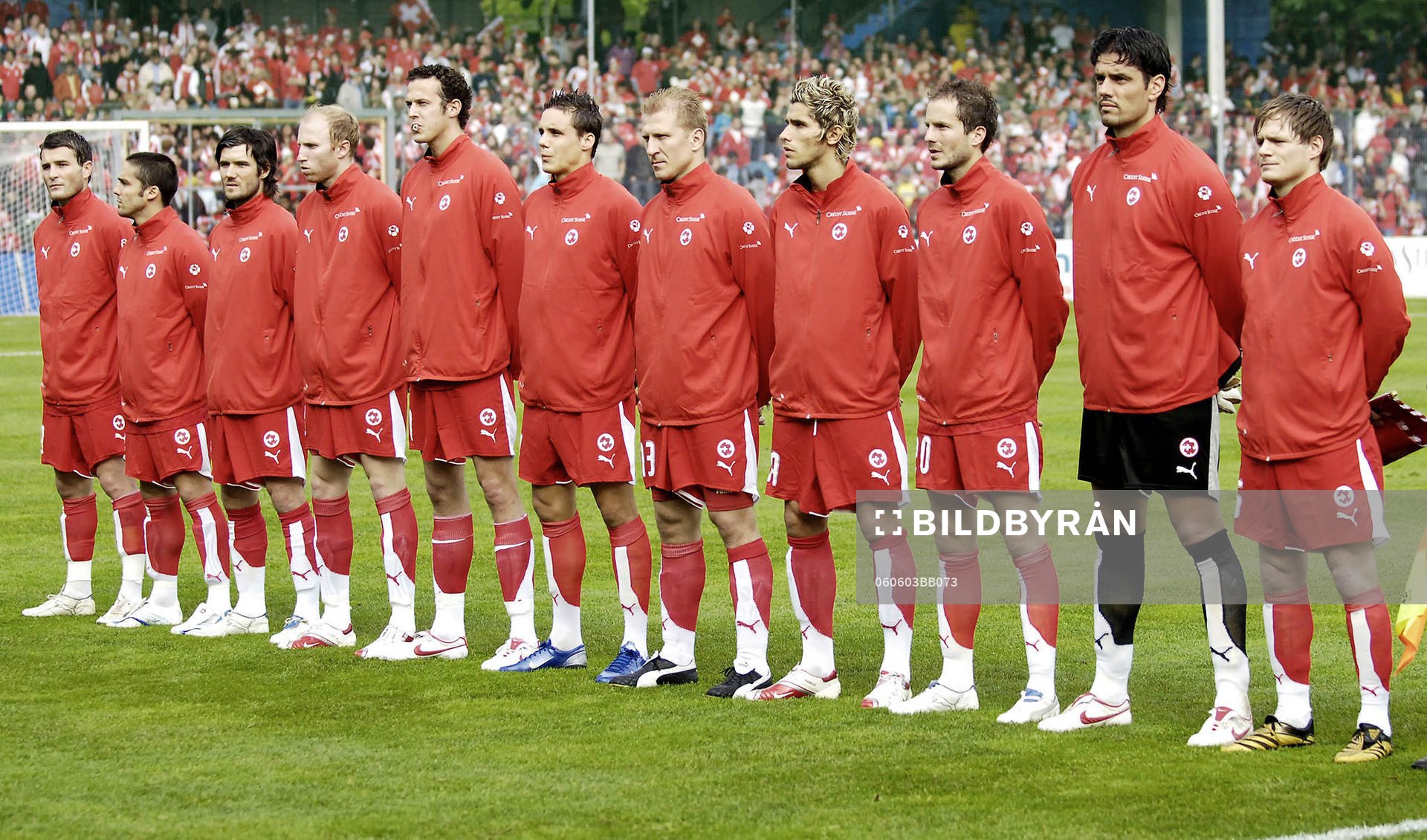 Fotboll, Träningsmatch, Schweiz, lagbild, startelva