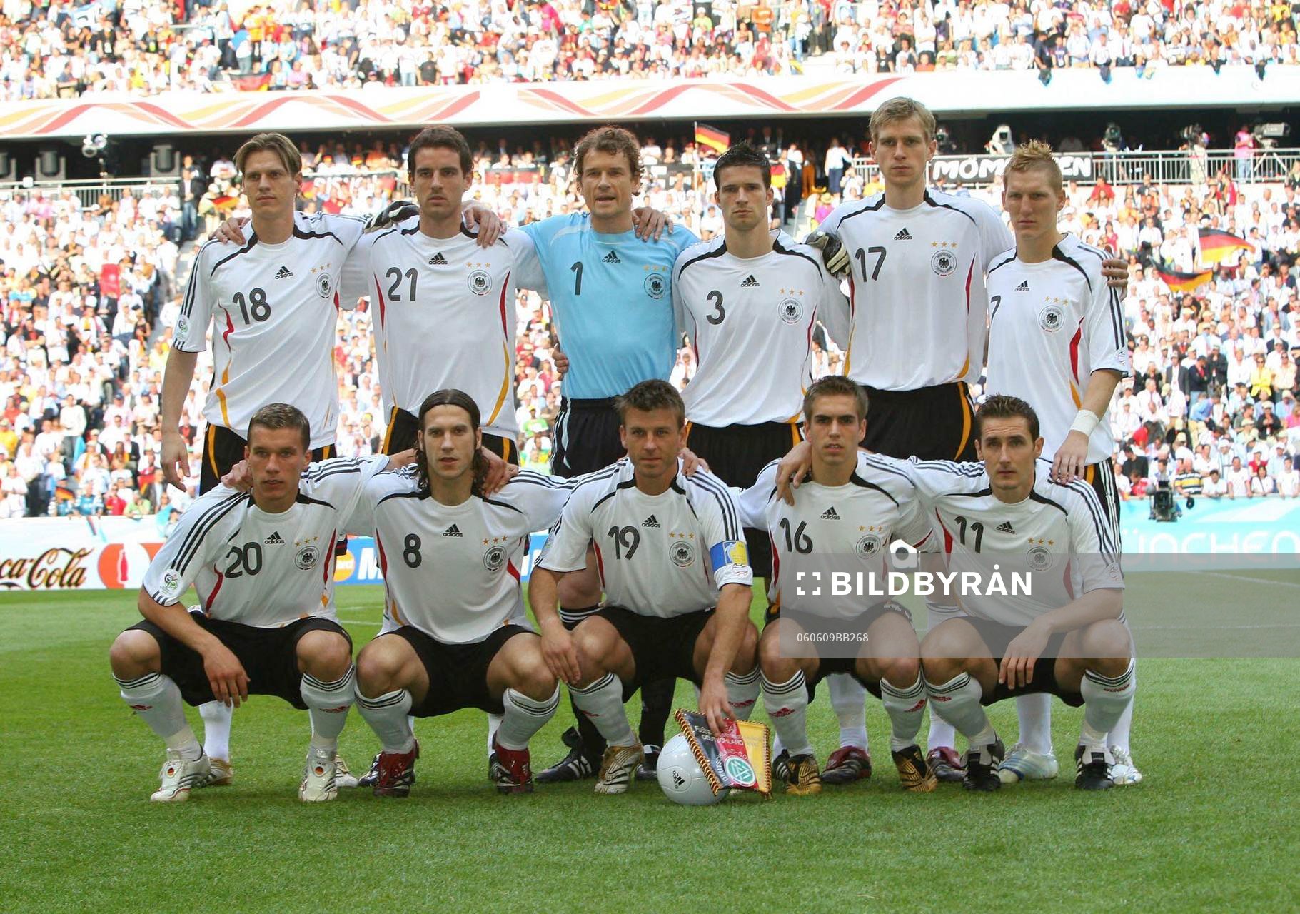  Lagbild, startelva, Tyskland; Tim Borowski, Christoph Metzelder, Jens Lehmann, Arne Friedrich, Per Mertesacker, Bastian Schweinsteiger