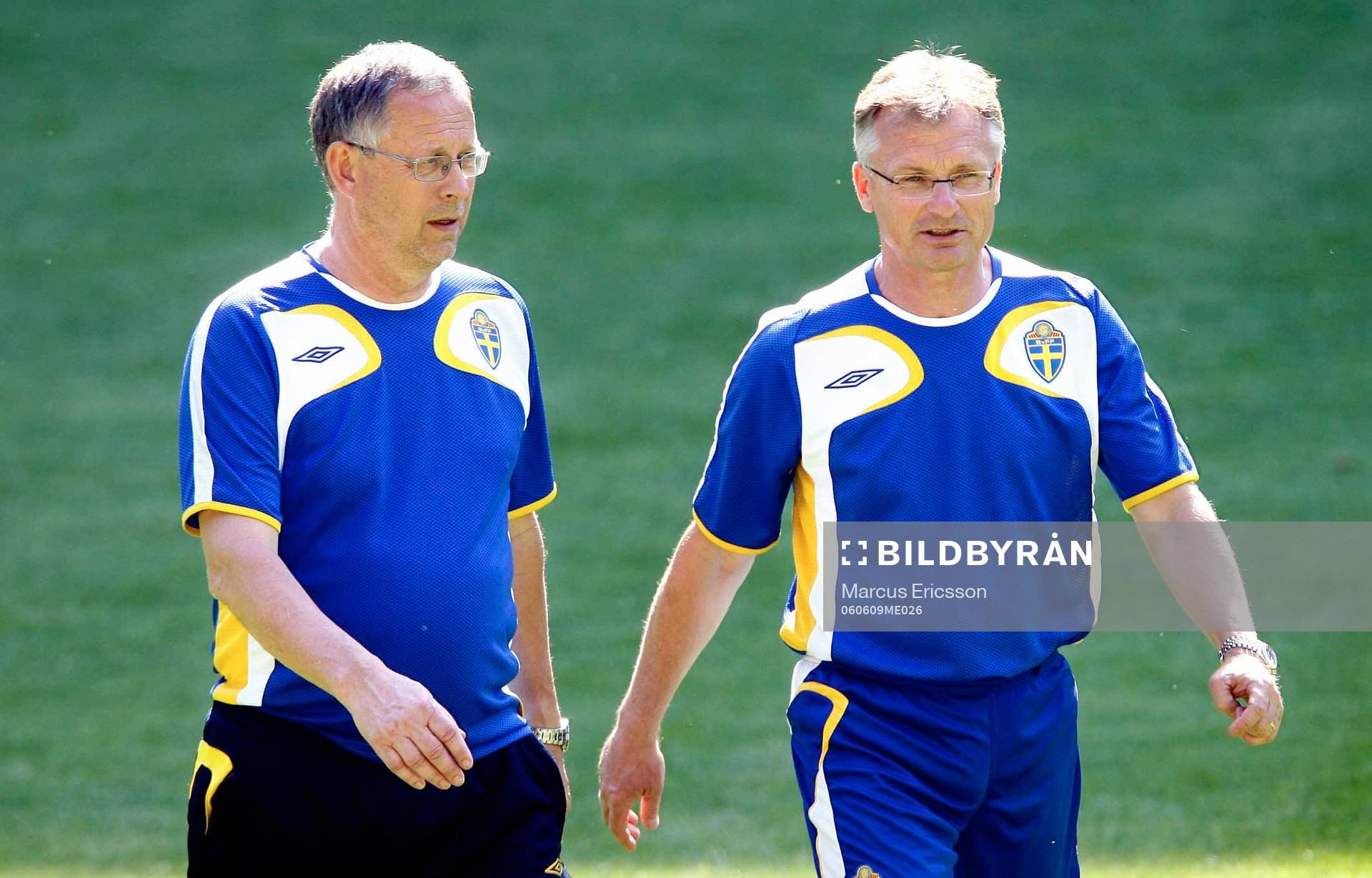 Lars Lagerbäck, förbundskapten och Roland Andersson på