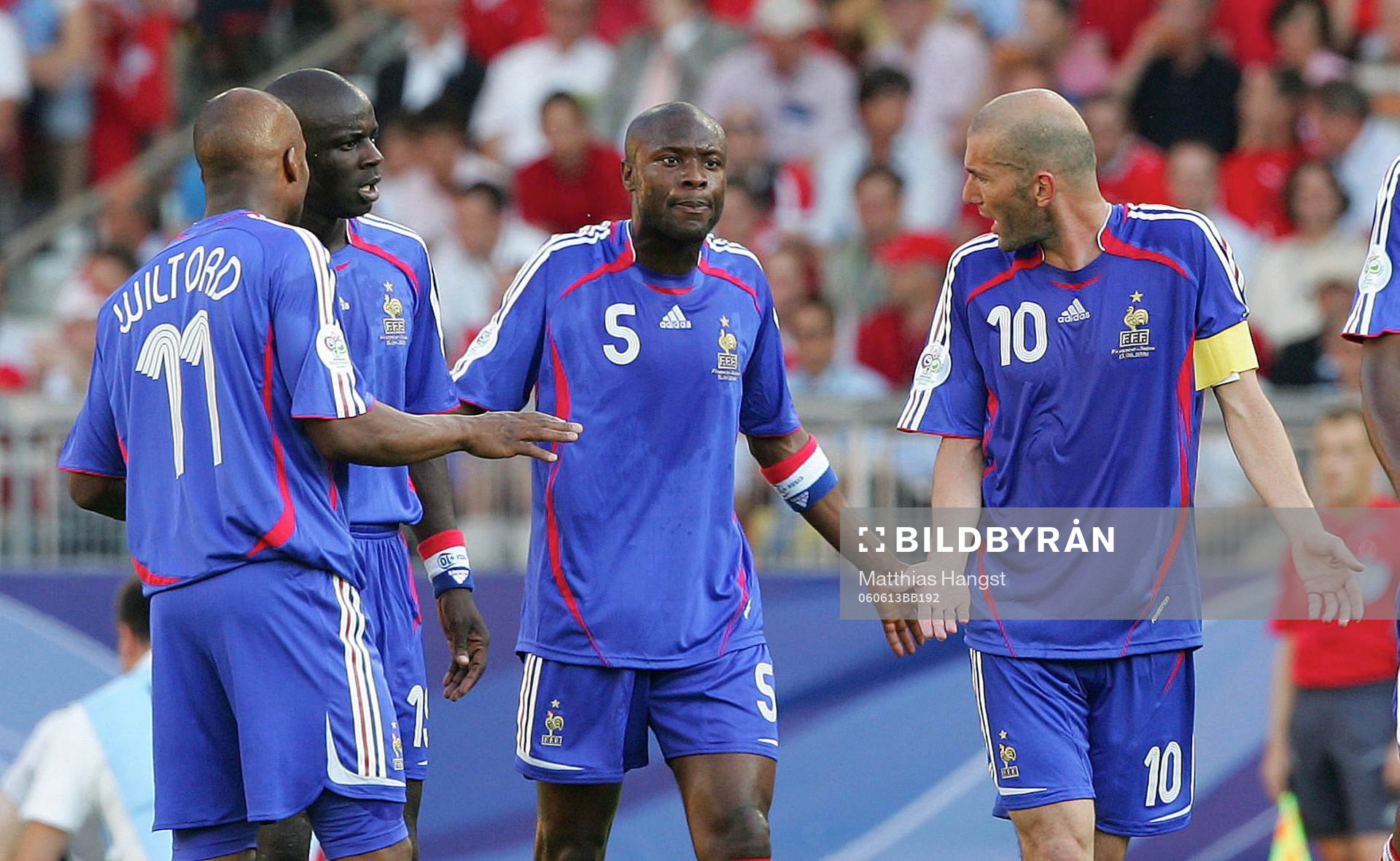 Sylvain Wiltord, William Gallas, Lilian Thuram och Zinedine