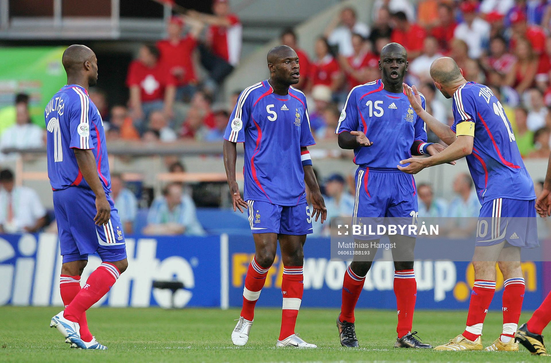 Sylvain Wiltord, William Gallas, Lilian Thuram och Zinedine