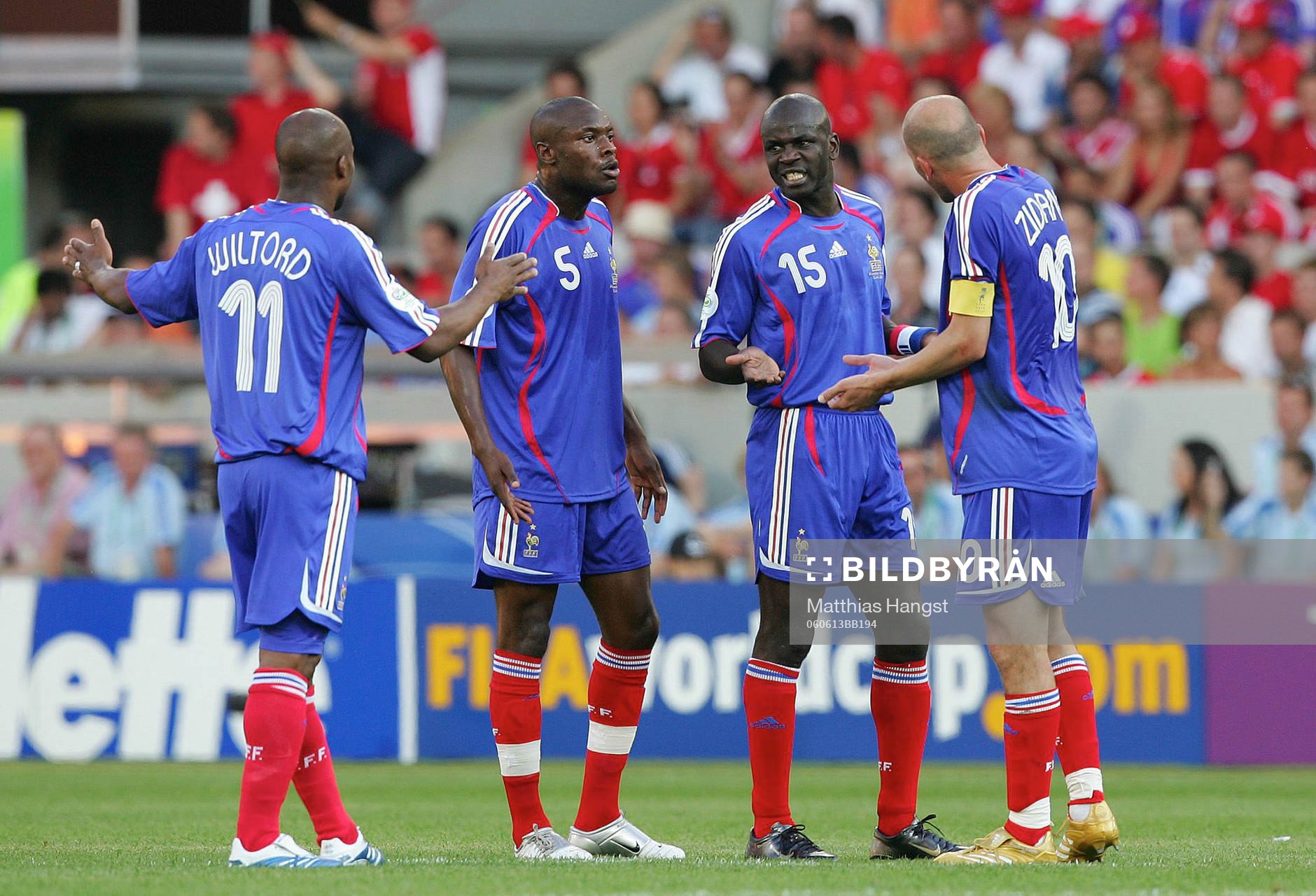 Sylvain Wiltord, William Gallas, Lilian Thuram och Zinedine