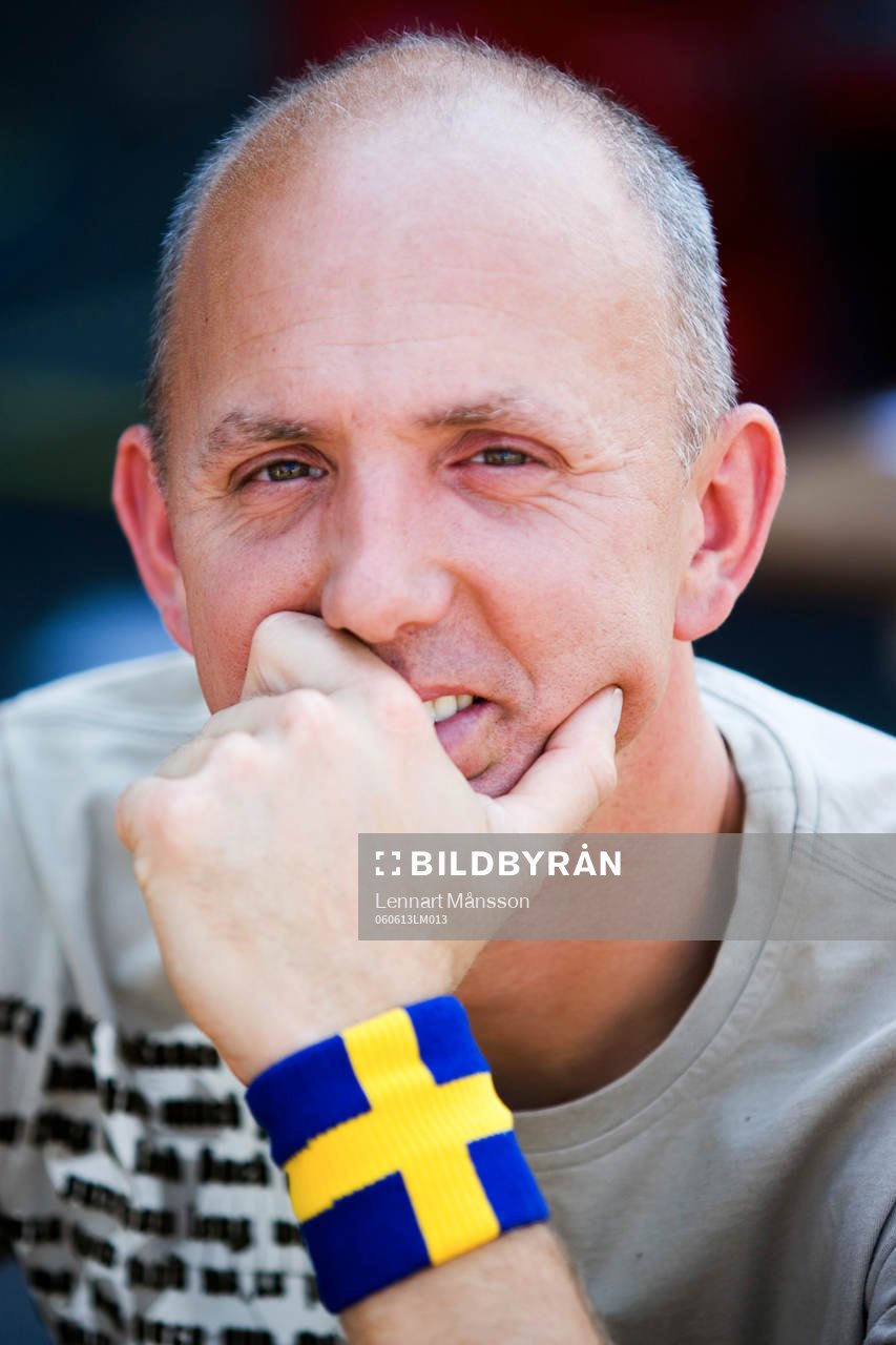 Fan, supporter, Sverige, flagga, svettband