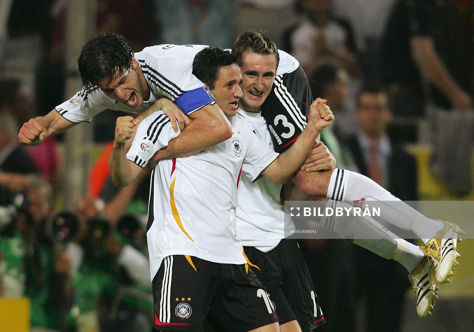 Oliver Neuville, Miroslav Klose och Michael Ballack,