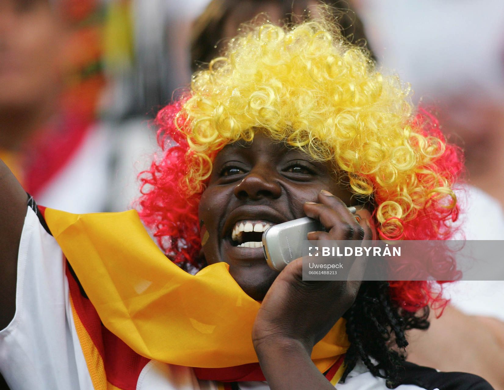 Fans, supporter, peruk, mobil, mobiltelefon