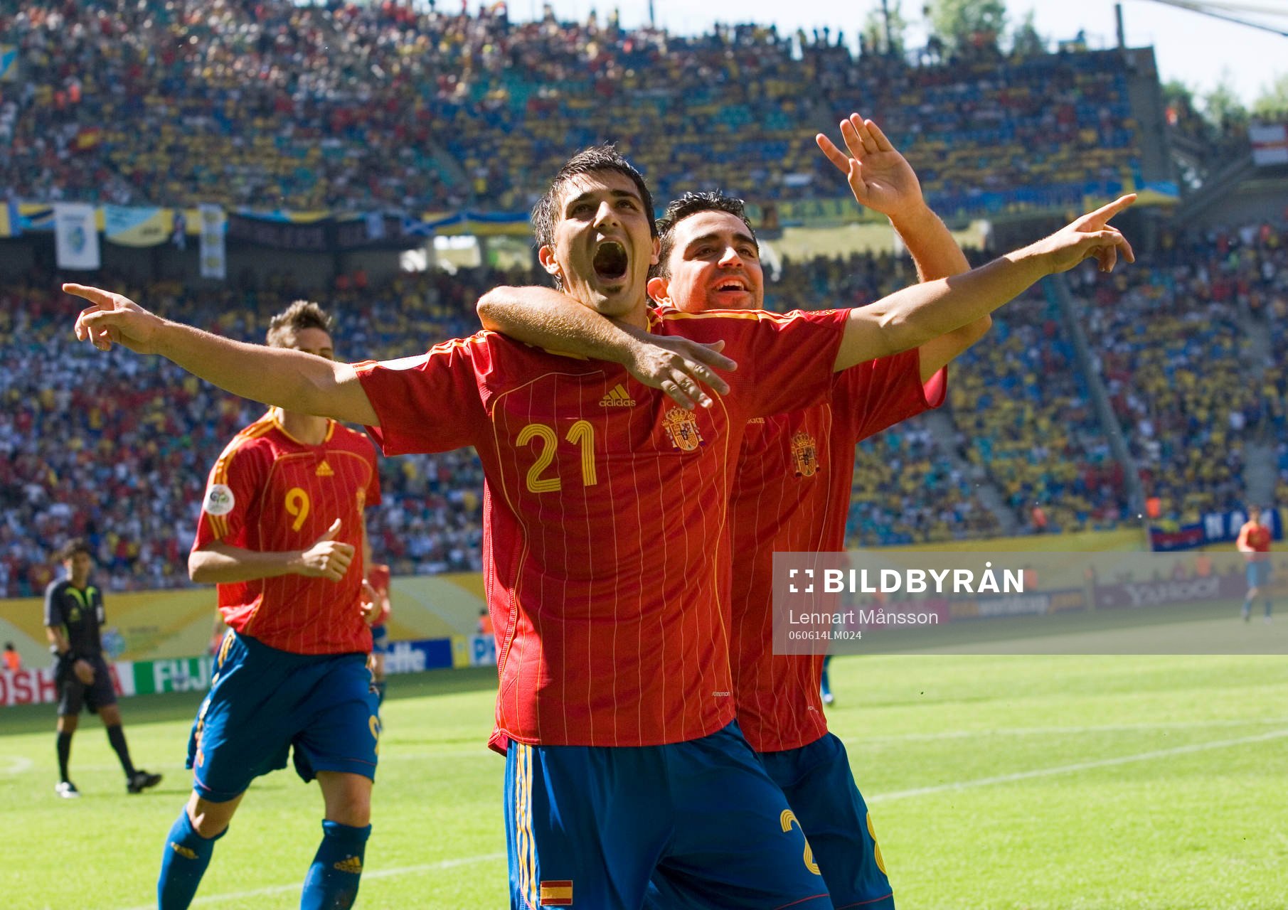David Villa, Spanien, jubel