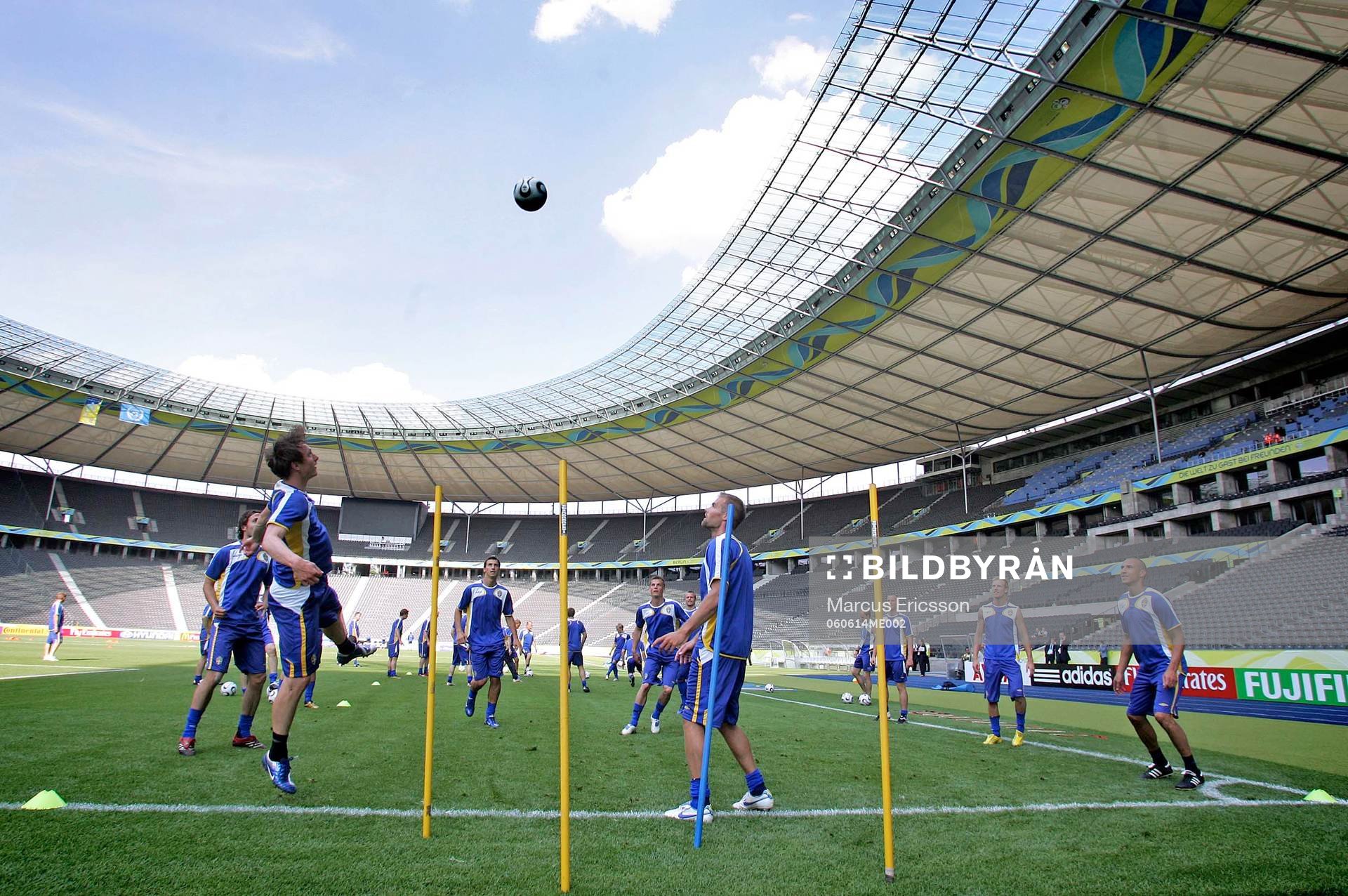 Sverige gör sin sista träning på Olympiastadion i Berlin
