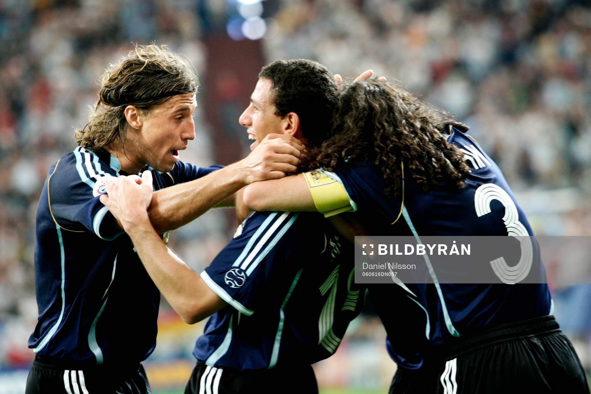 Hernan Crespo, Maxi Rodriguez och Juan Sorin, Argentina,