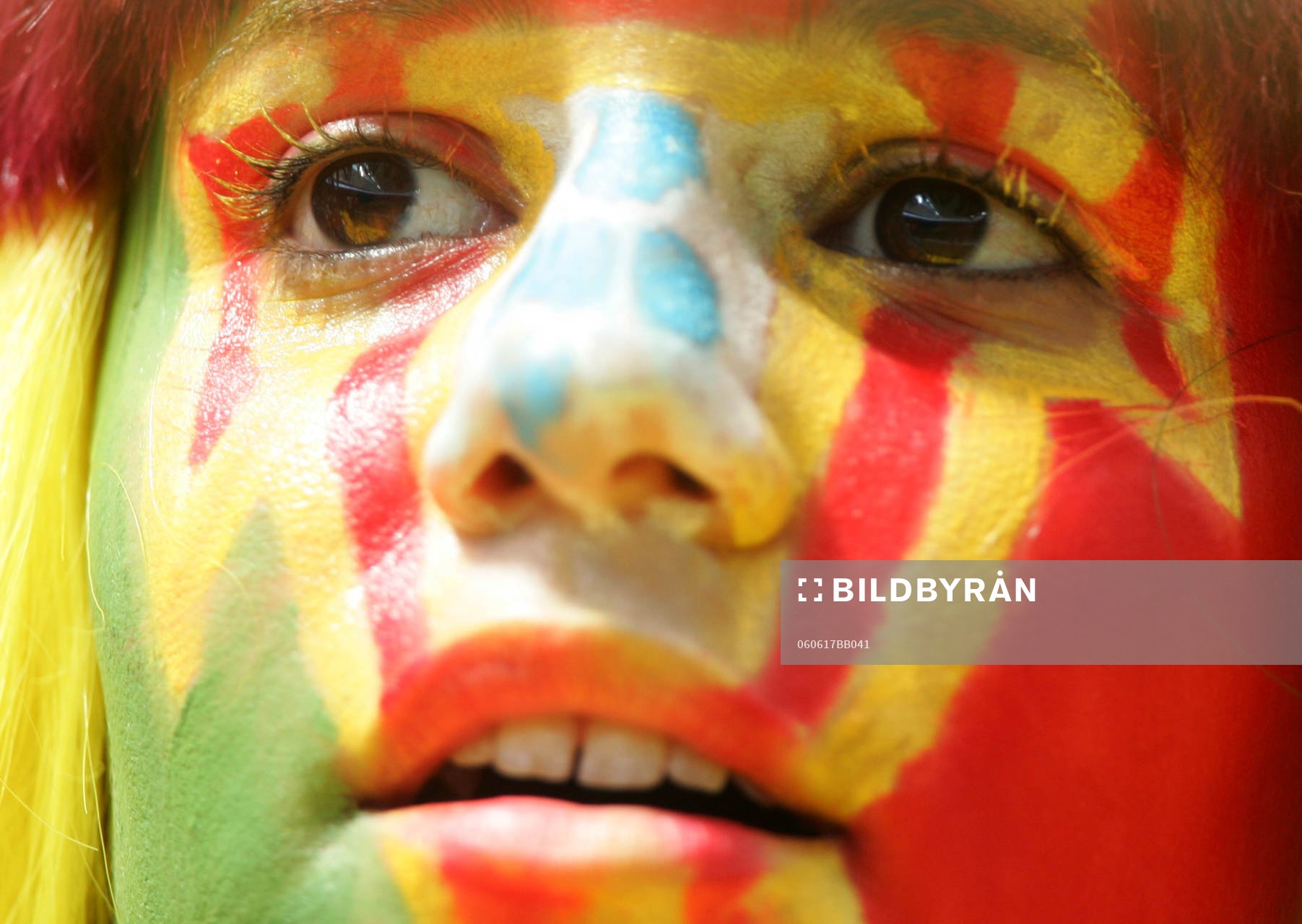Portugal, supporter, fans, ansiktsmålning