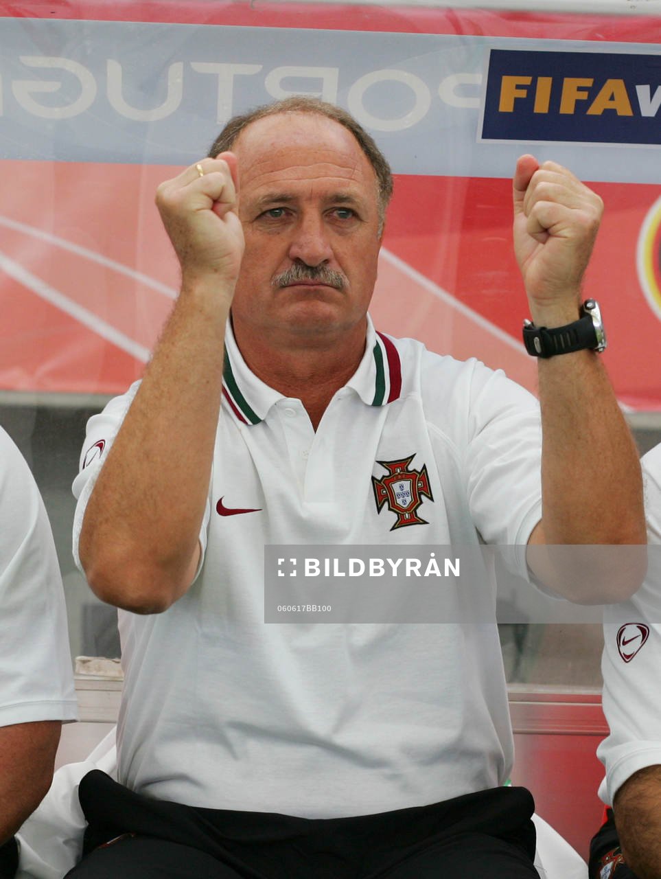   Luis Fellipe Scolari, förbundskapten, Portugal, jubel.