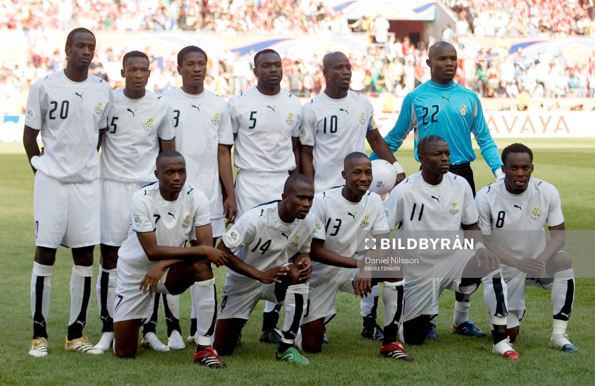 7 Fotboll, VM 2006, lagbild, Ghana, laguppställning,