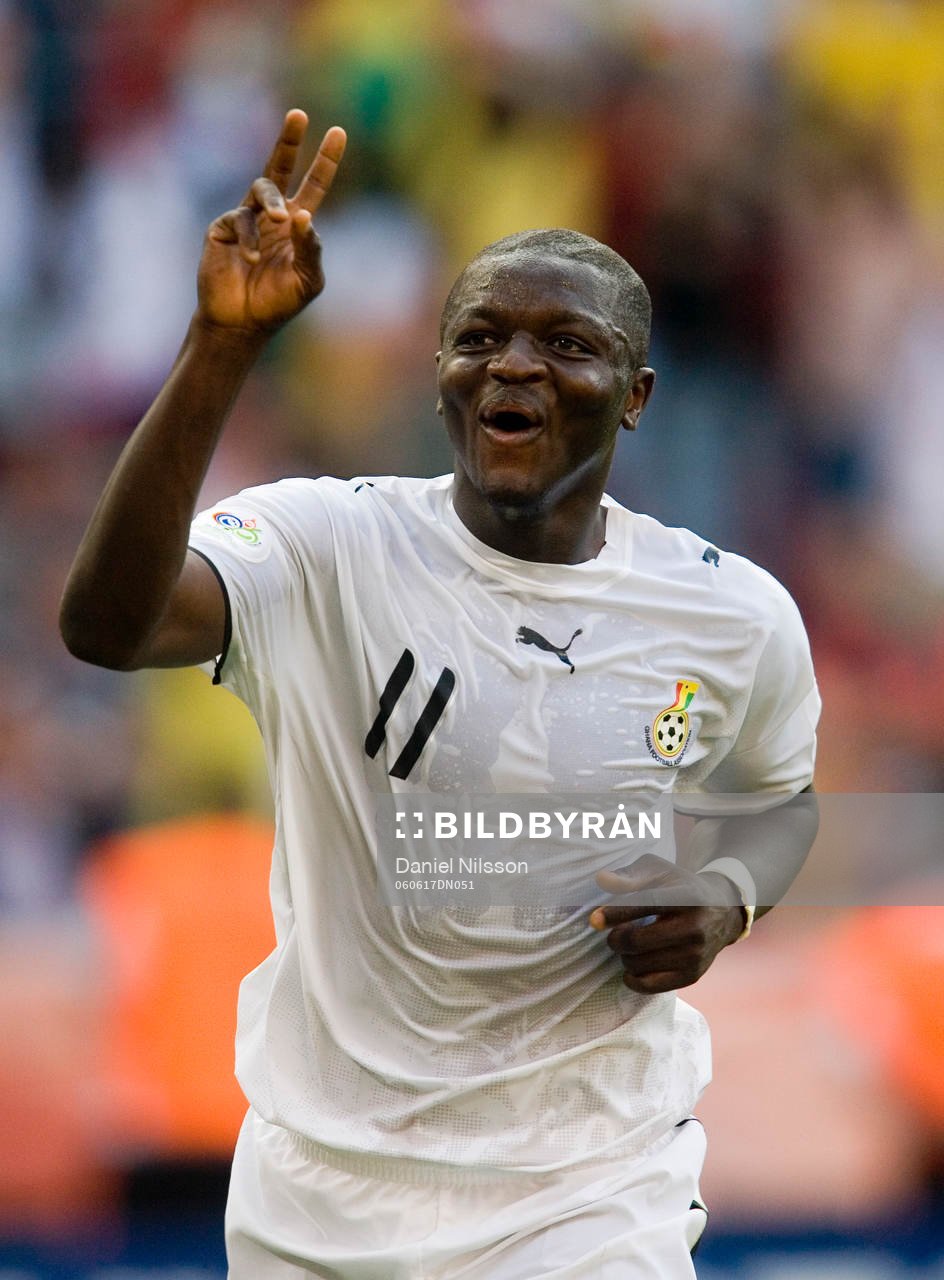  Sulley Muntari, Ghana, gjorde 2-0 målet, jubel, när Ghana slog Tjeckien.