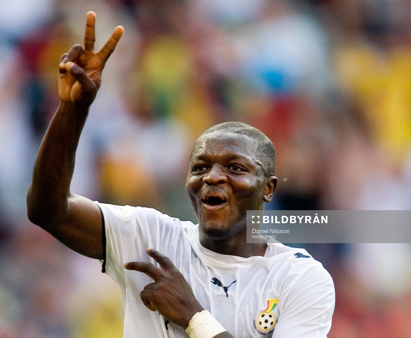  Sulley Muntari, Ghana, gjorde 2-0 målet, jubel, när Ghana slog Tjeckien.