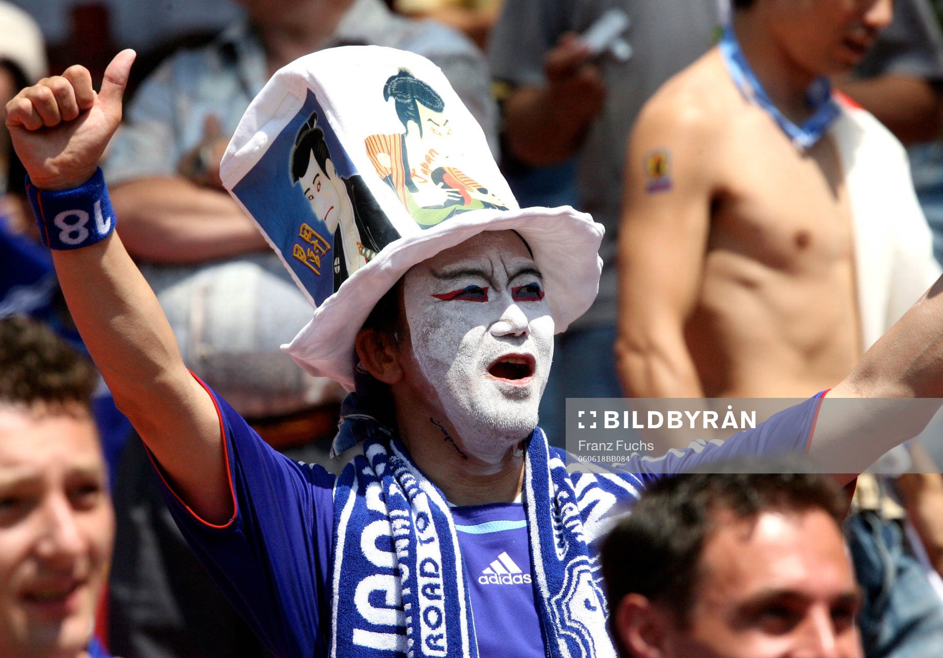 Supporter, fans, ansiktsmålning, hatt