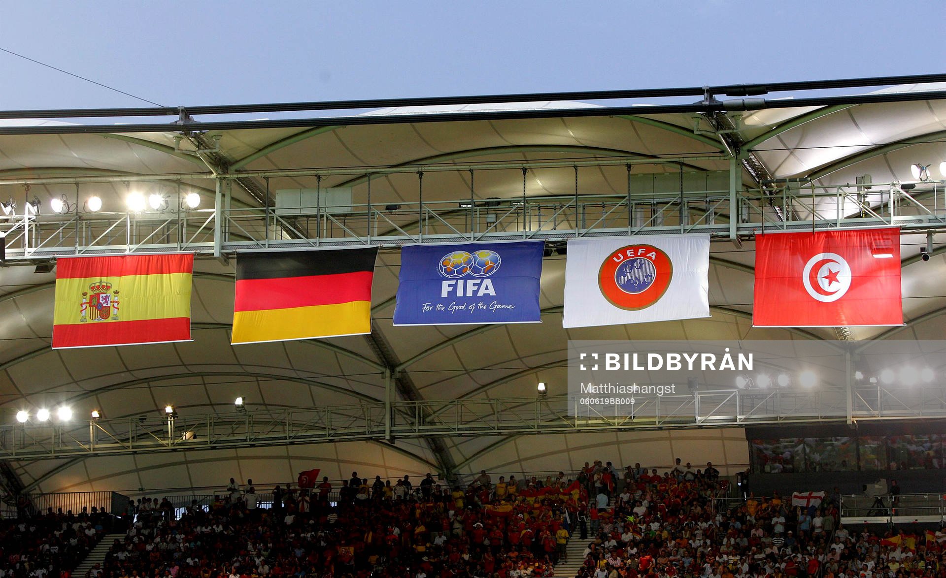 Flagga, flaggor, Spanien, Tyskland,  FIFA, UEFA, Tunisien.
