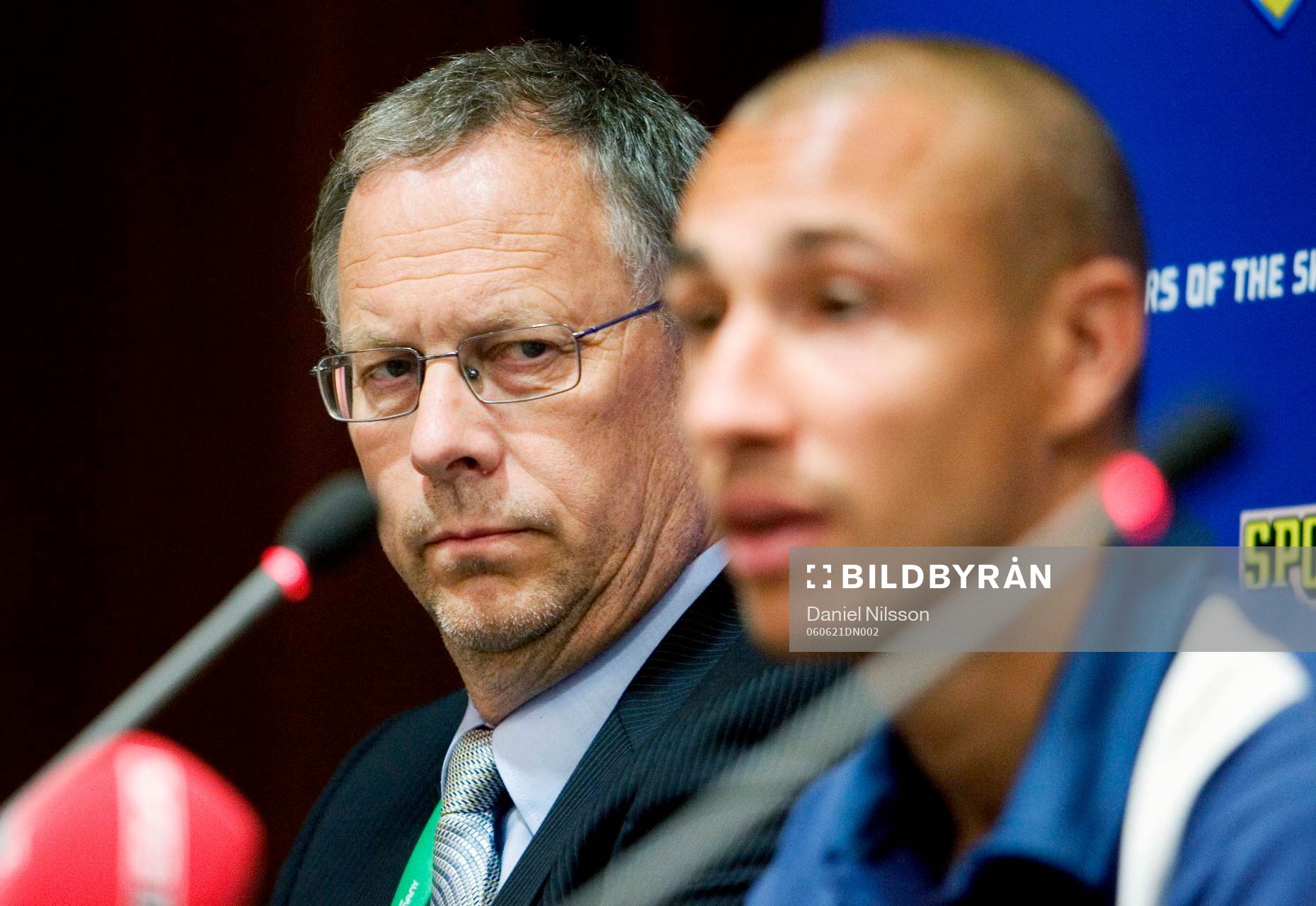 Lars Lagerbäck, förbundskapten och Henrik Larsson