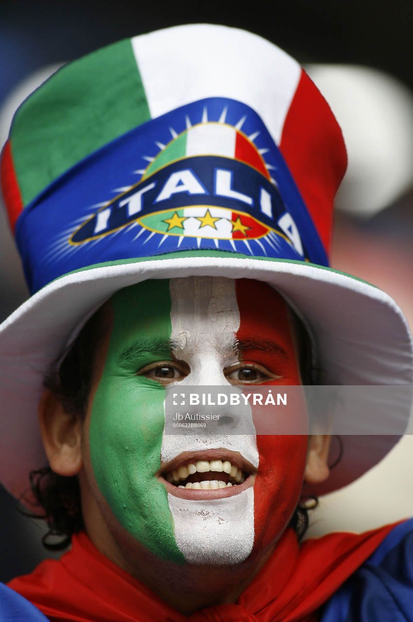 Italiensk supporter, ansiktsmålning