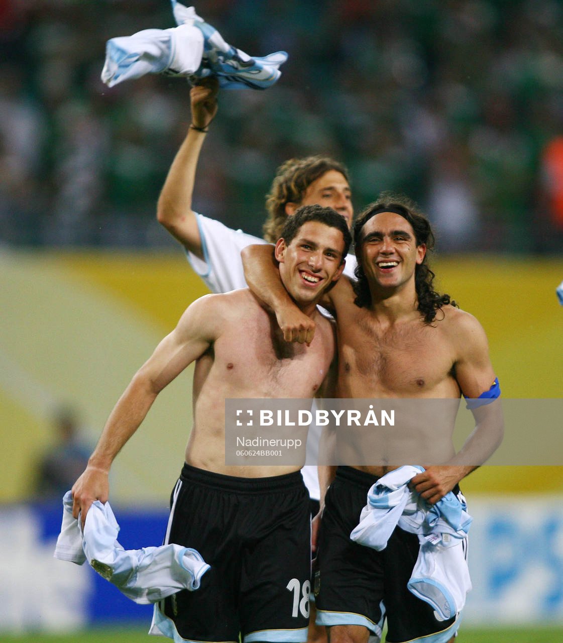 Maxi Rodriguez och Juan Sorin, Argentina, jubel, glädje