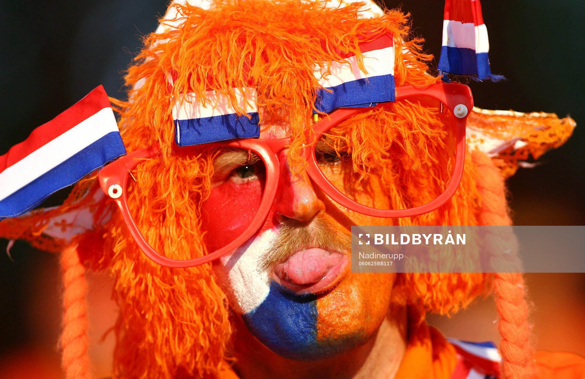 Fan, supporter, ansiktsmålning, flagga