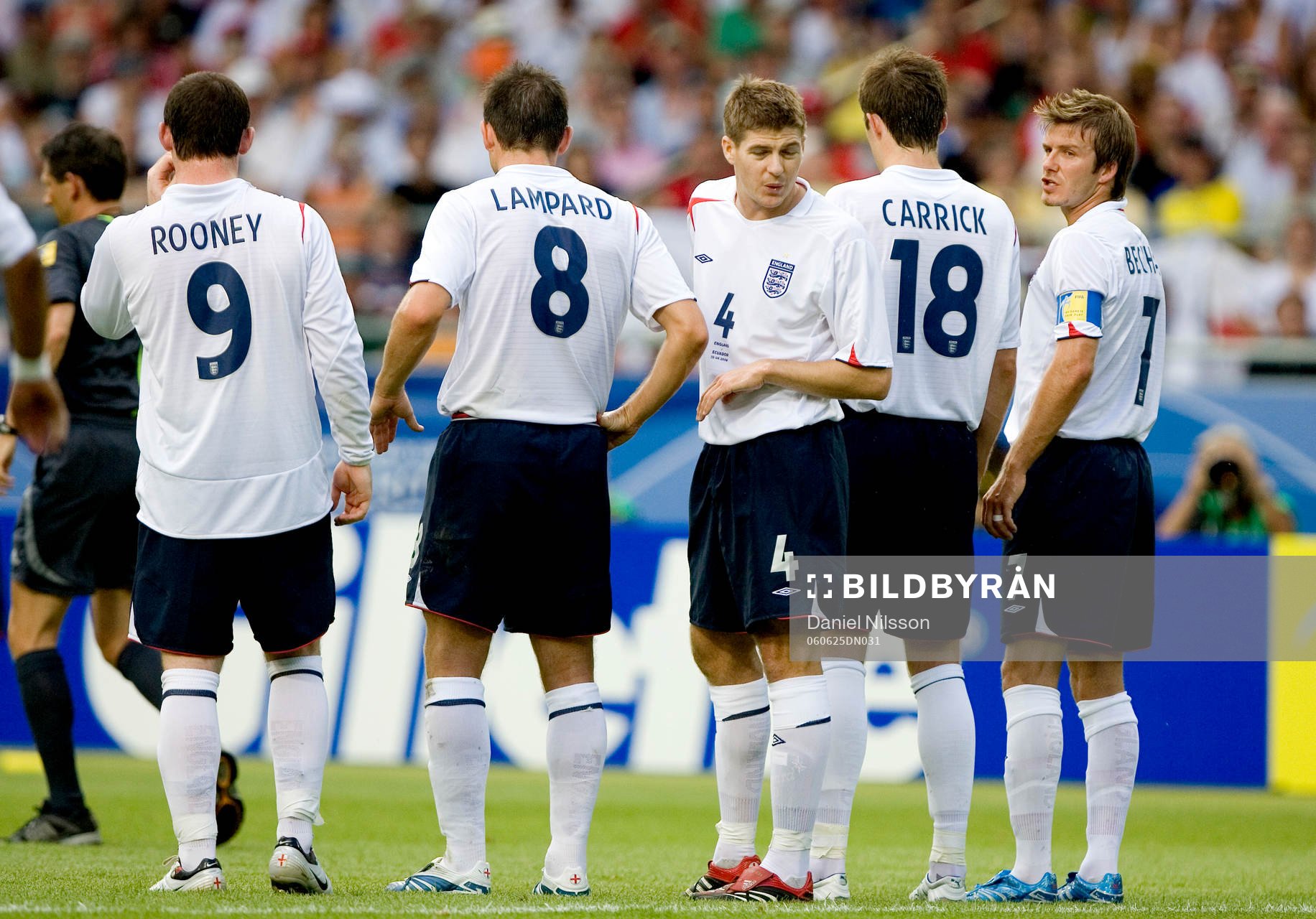 Frispark, mur. Wayne Rooney, Frank Lampard, Steven Gerrard,