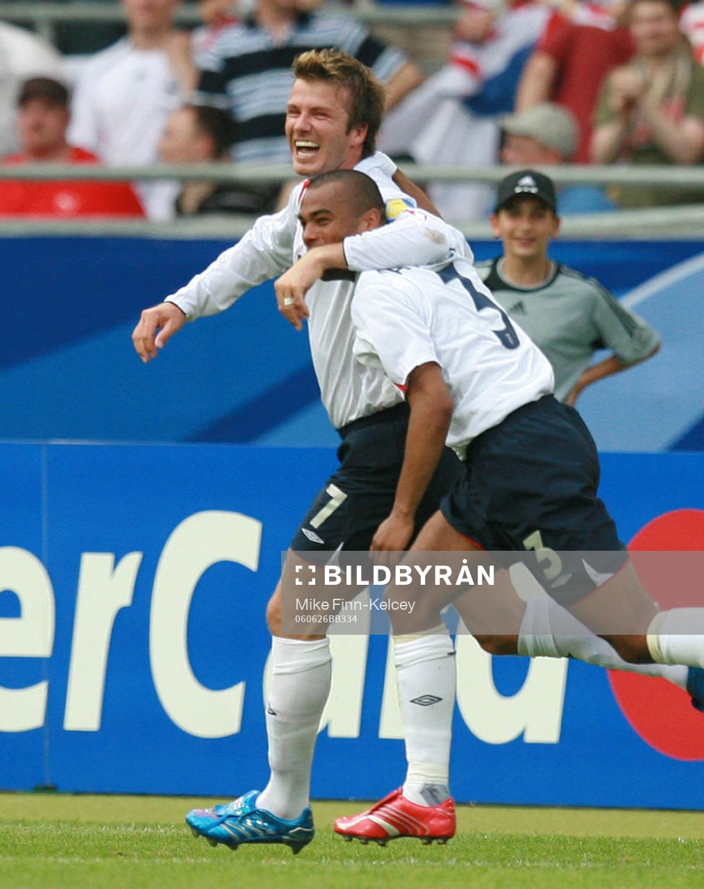 David Beckham och Ashley Cole, England (Jubel)