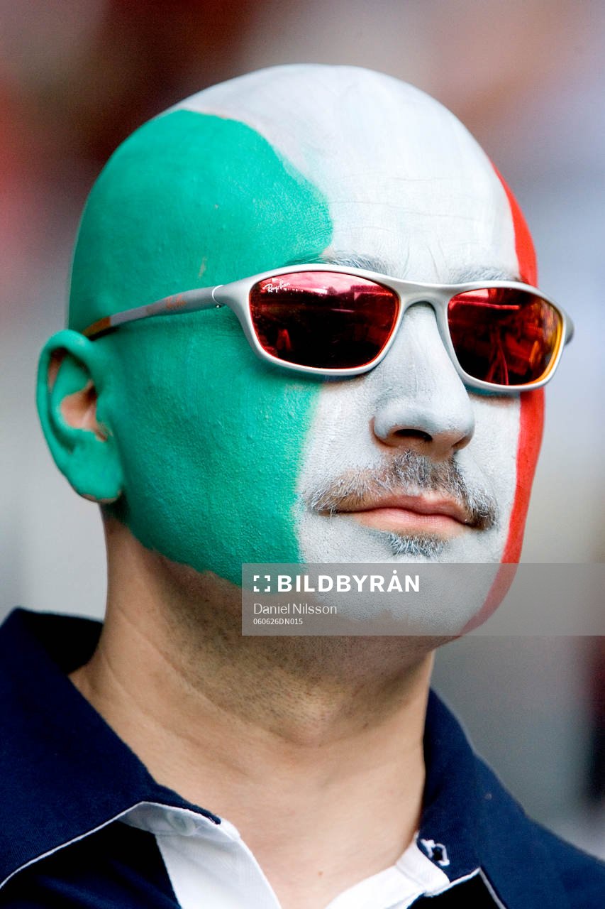 Fotboll, VM 2006, supporter, fan, målning, Italien,