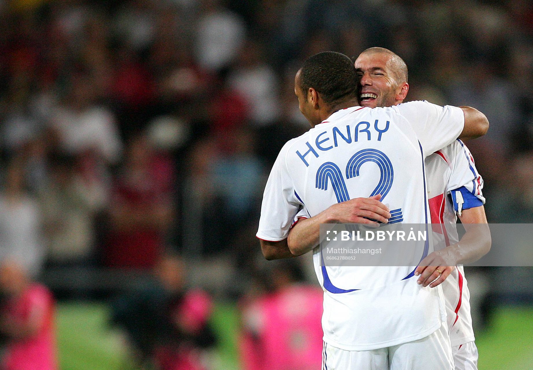 Thierry Henry och Zinedine Zidane, Frankrike, jubel, glädje