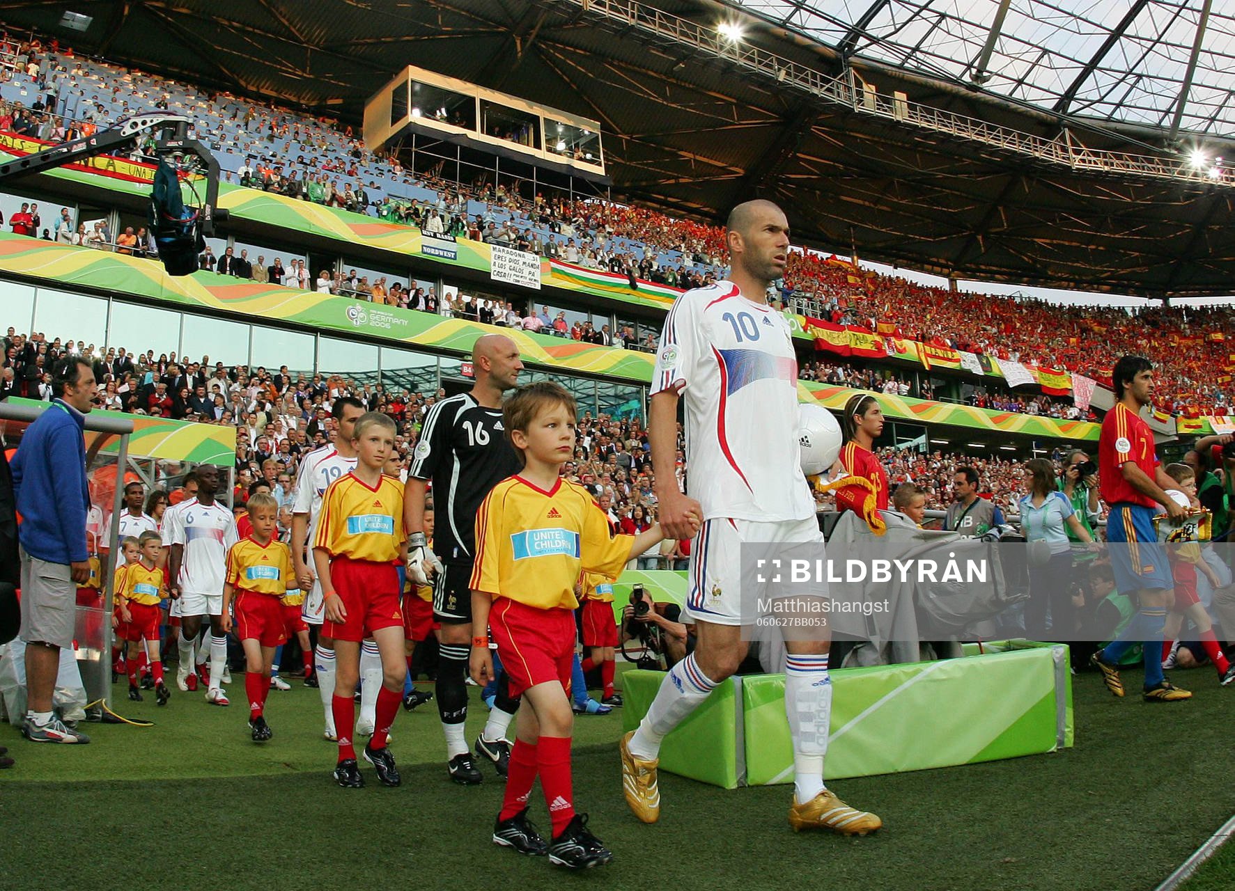 Zinedine Zidane, Frankrike, inmarsch, entré