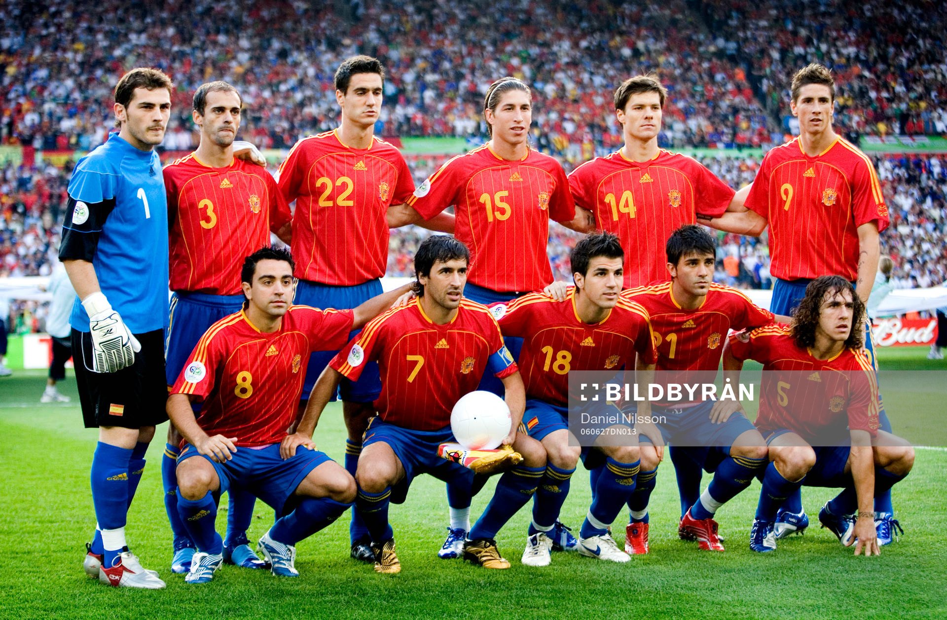 7 Fotboll, VM 2006, lagbild, startelva, Spanien