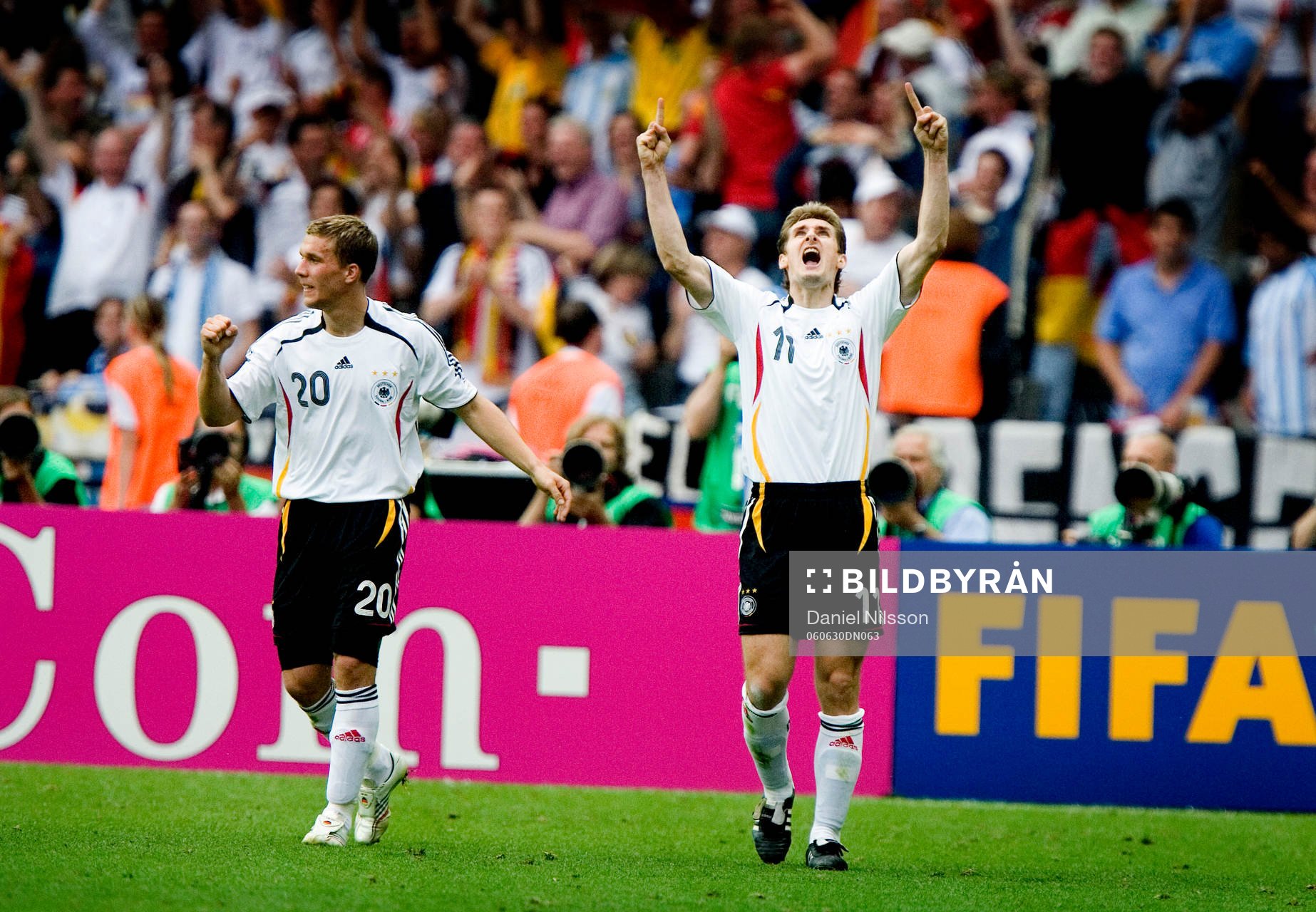 Lukas Podolski och Miroslav Klose, Tyskland, jubel