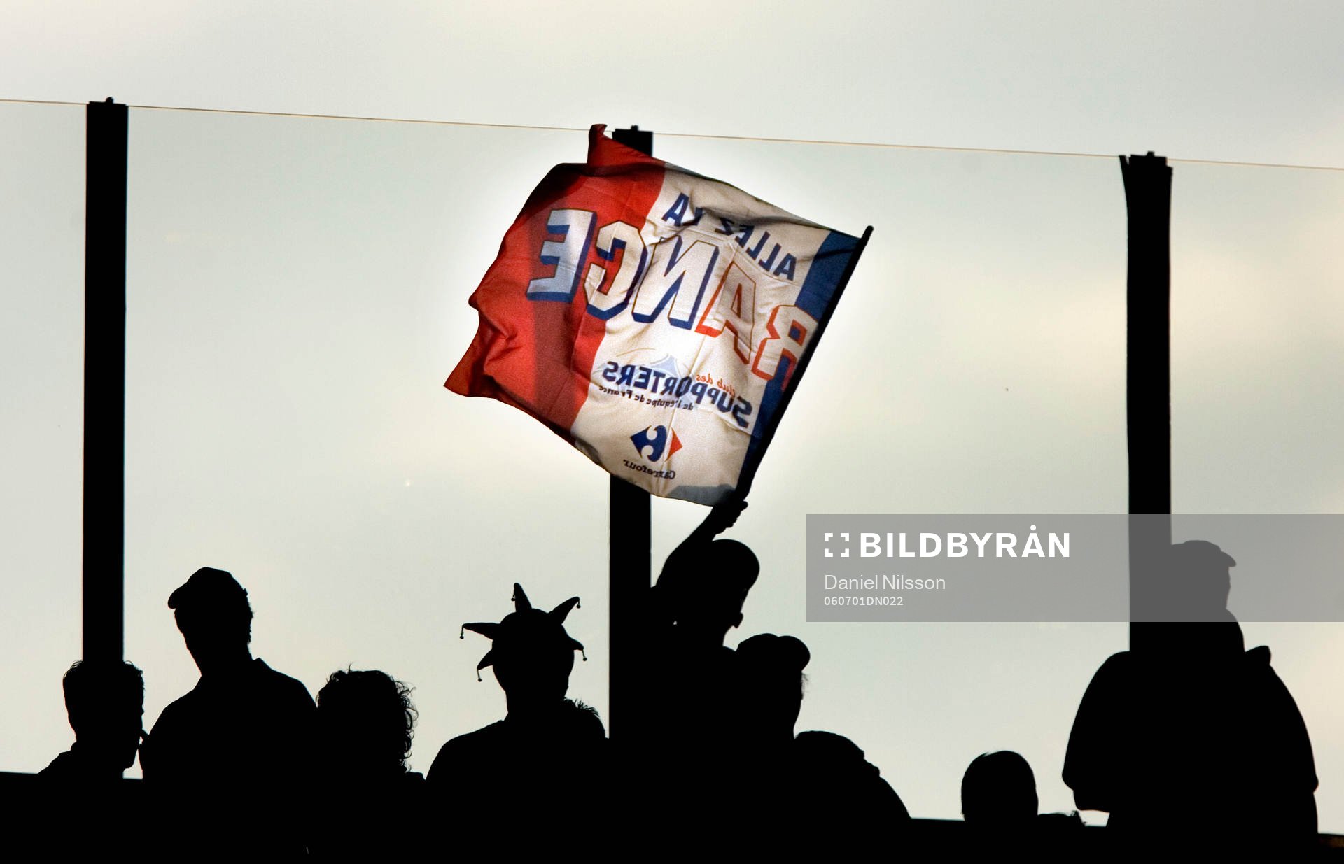 Fotboll, VM 2006, Fans, supporters till Frankrike, flagga,