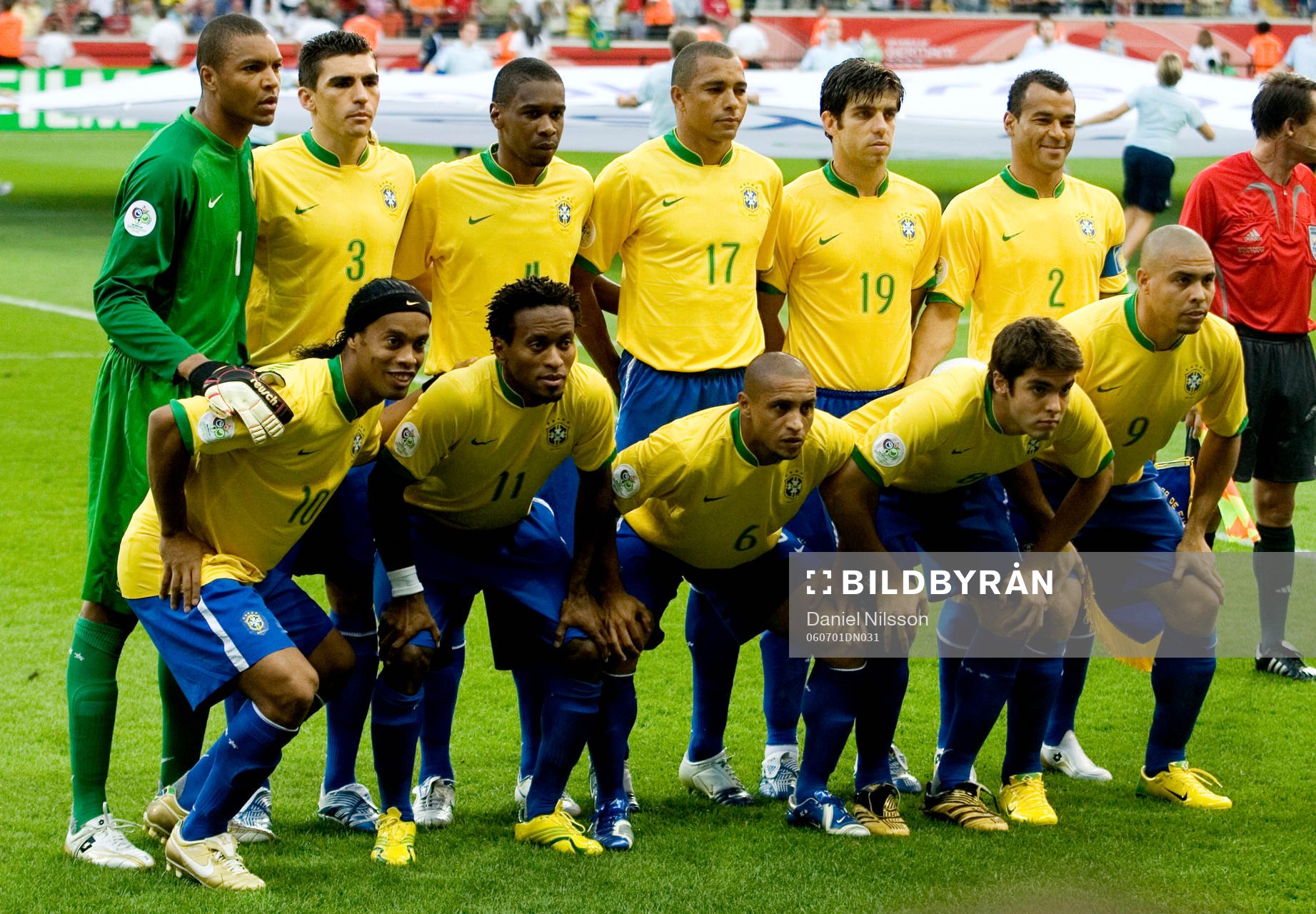 Fotboll, VM 2006, lagbild, startelva, Brasilien