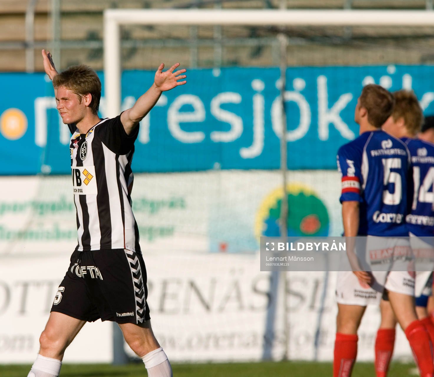 Johan Andersson, jubel, två mål i första halvleken