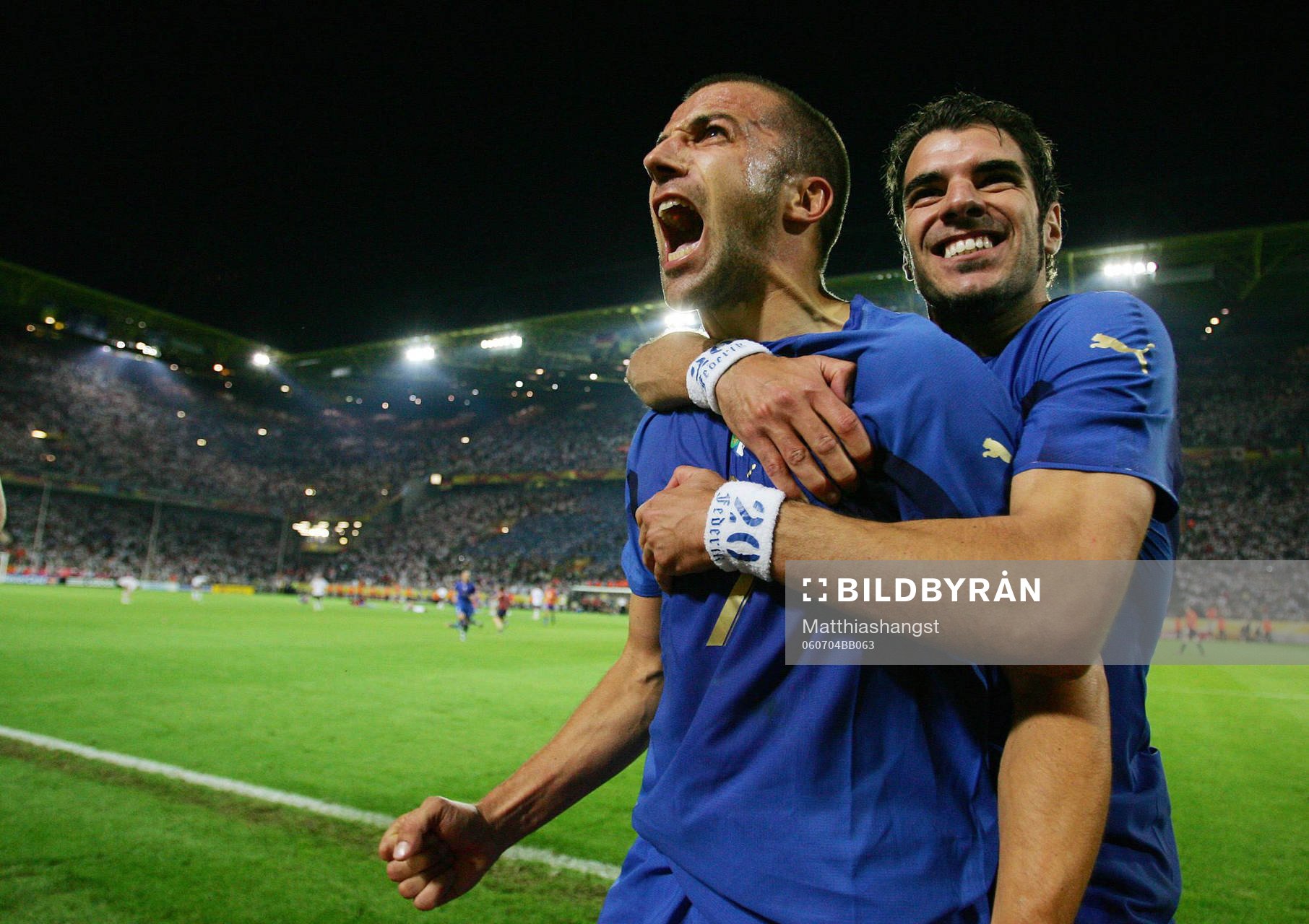 Alessandro del Piero och Simone Perrotta, Italien. Jubel,