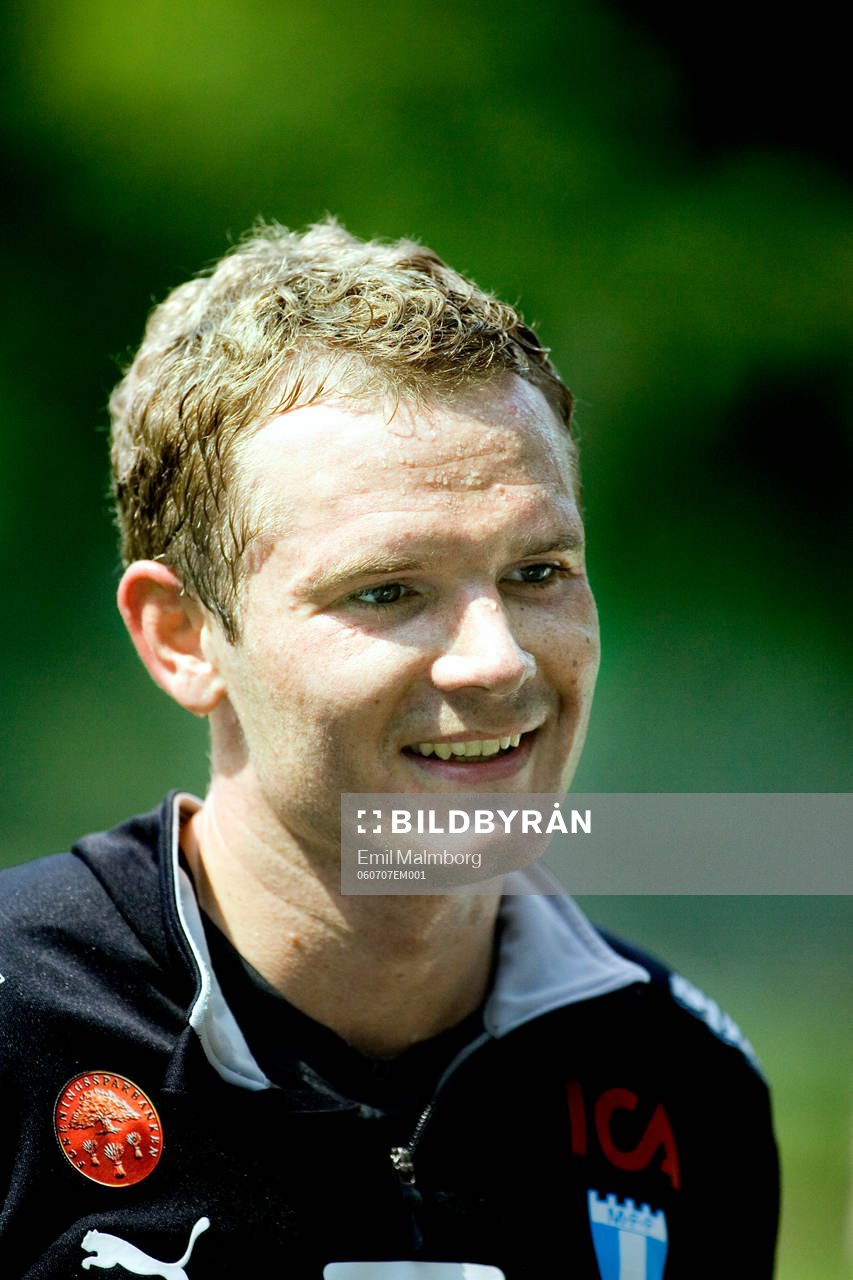 Jonatan Johansson. Första träningen med MFF