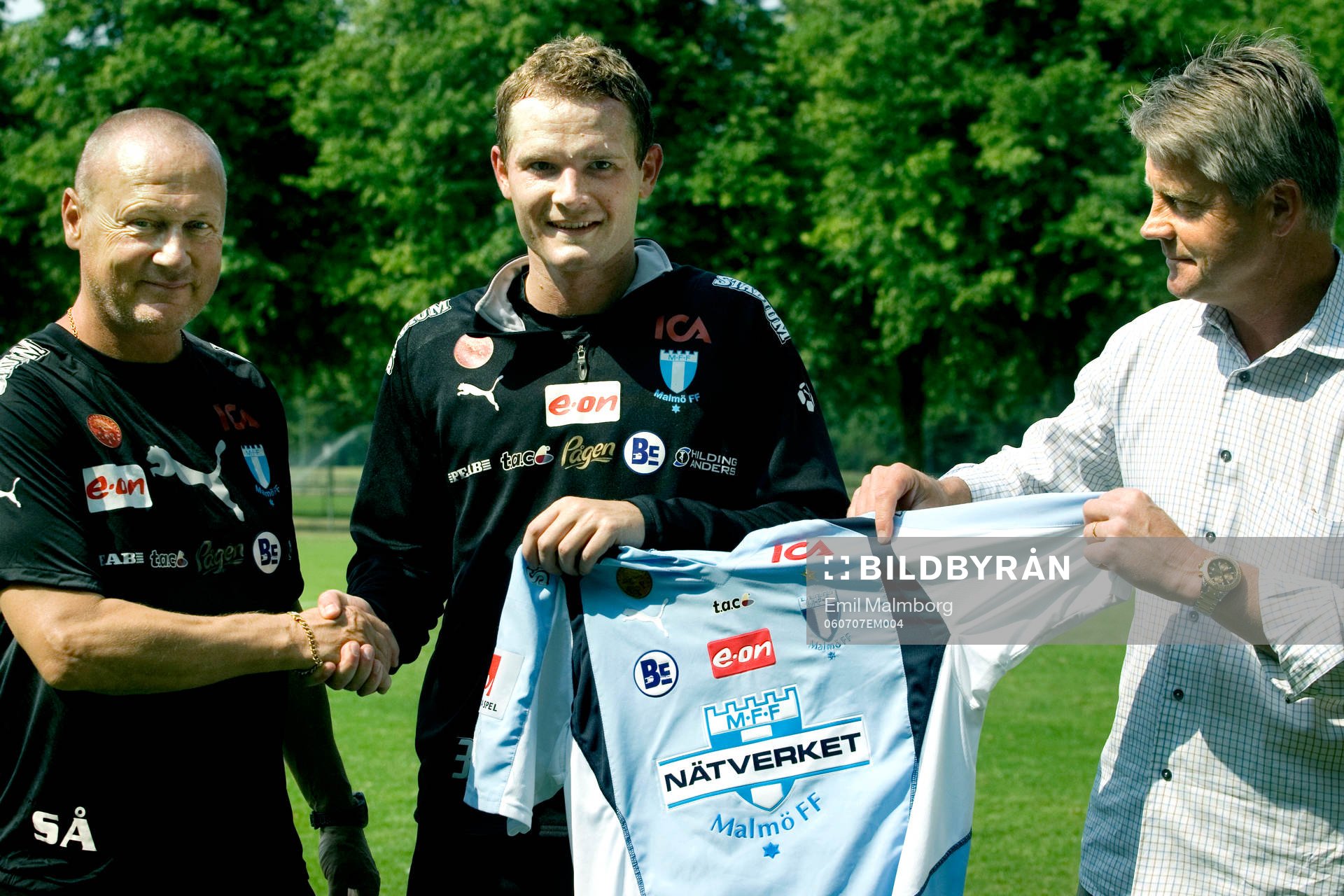 Jonatan Johansson. Första träningen med MFF. Sören