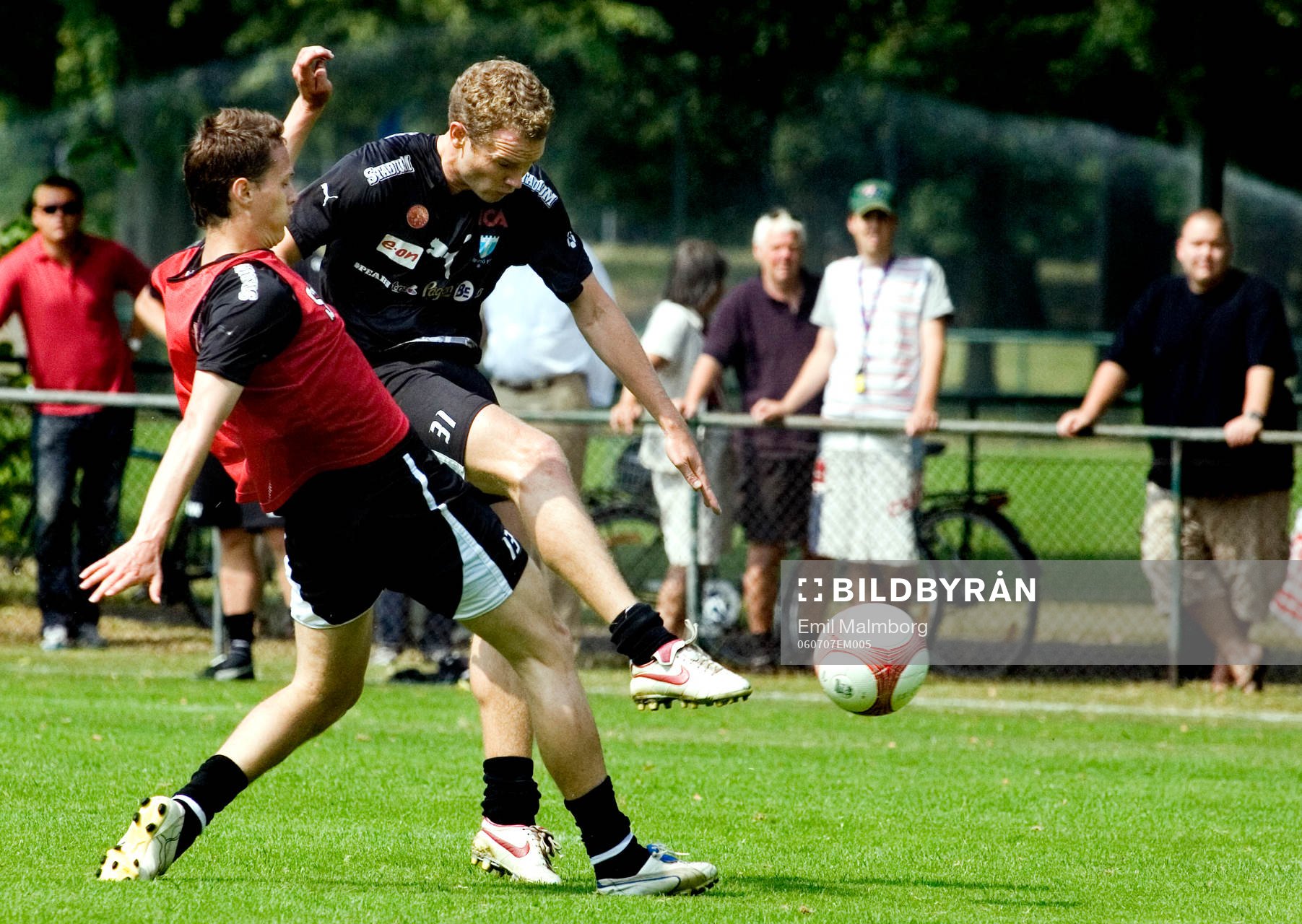 Jonatan Johansson. Första träningen med MFF