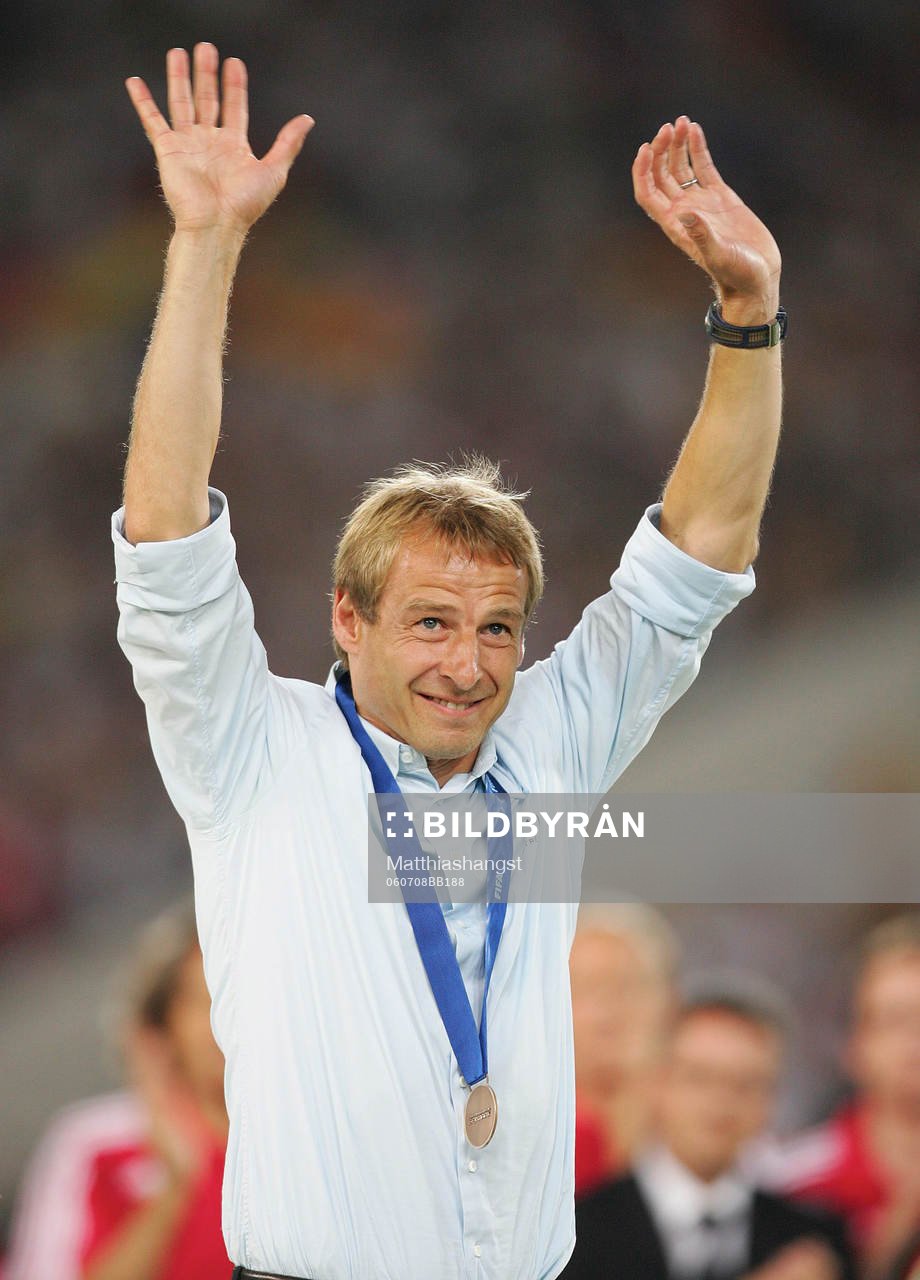 Jürgen Klinsmann, förbundskapten, Tyskland. Jubel. Brons,