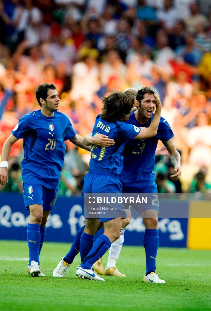 Marco Materazzi, Italien, gjorde 1-1 jubel