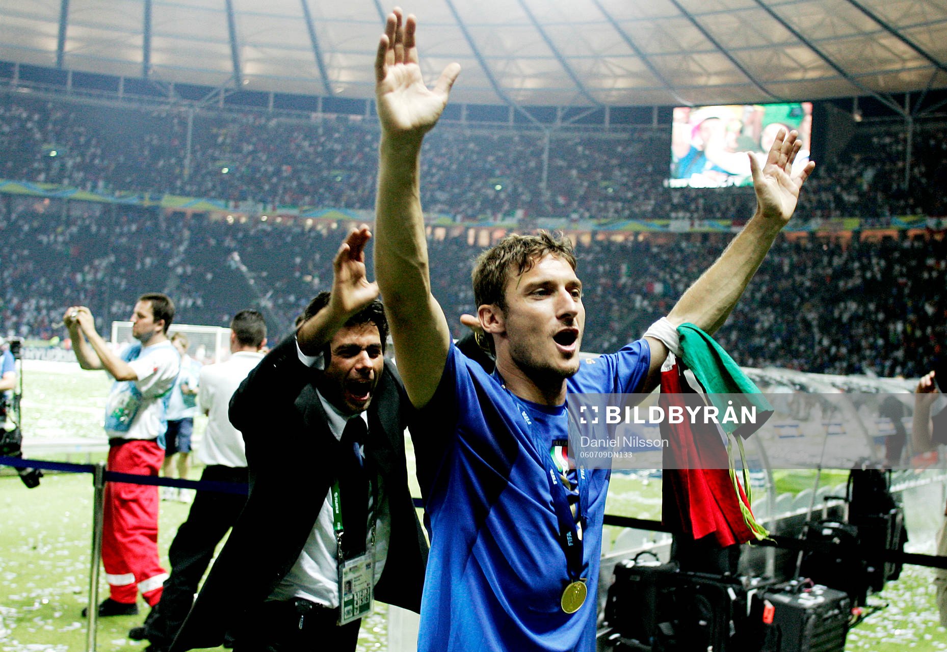 Italien är världsmästare, Francesco Totti, jubel,