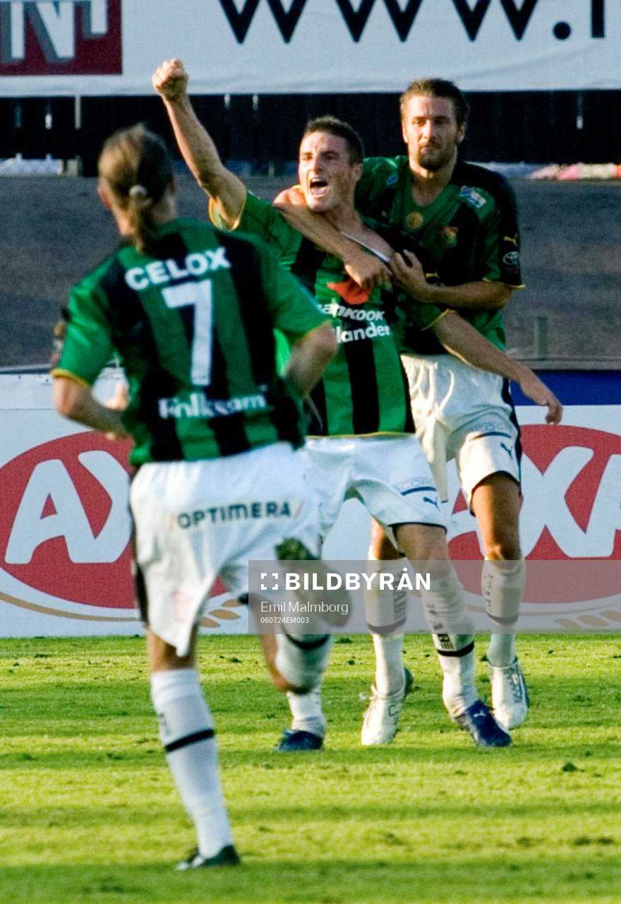Fotboll, Allsvenskan: Öster - Gais: James Keene, Gais, Jubel