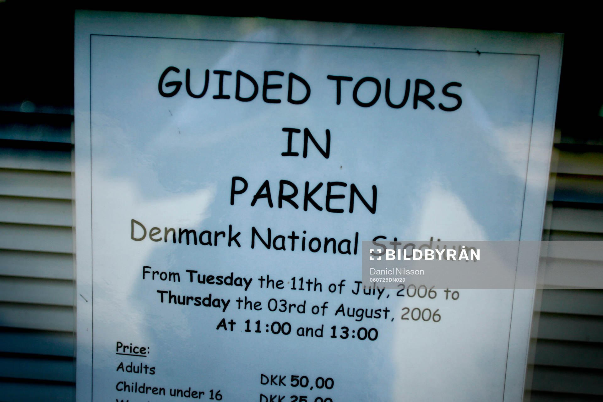 Parken i Köpenhamn, skylt som visar att det finns guidade