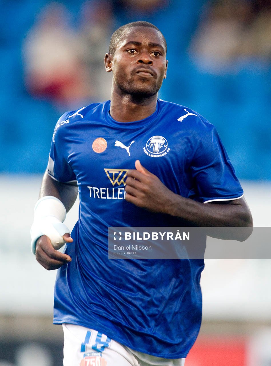 Michael Mensah, Trelleborg, gjorde 2-0 målet, jubel