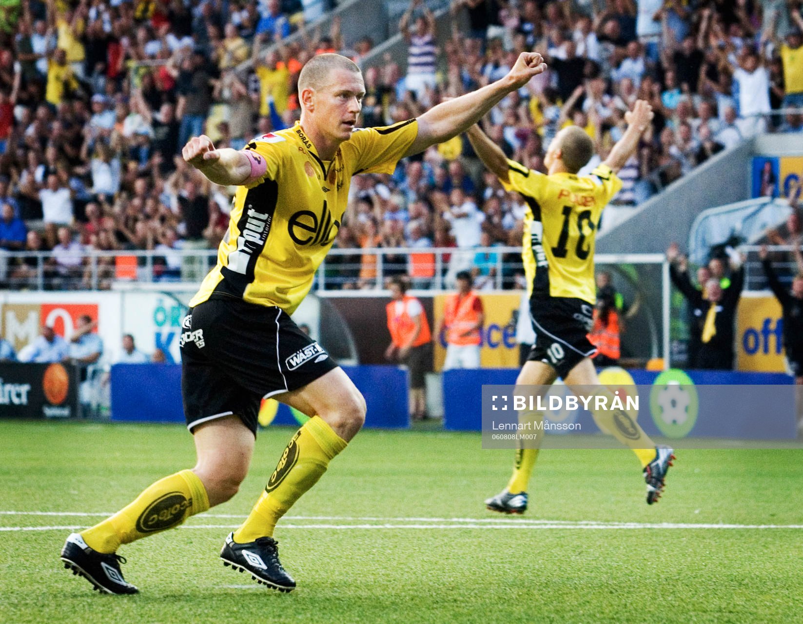 Andreas Augustsson, Elfsborg, jubel, och i bakgrunden syns