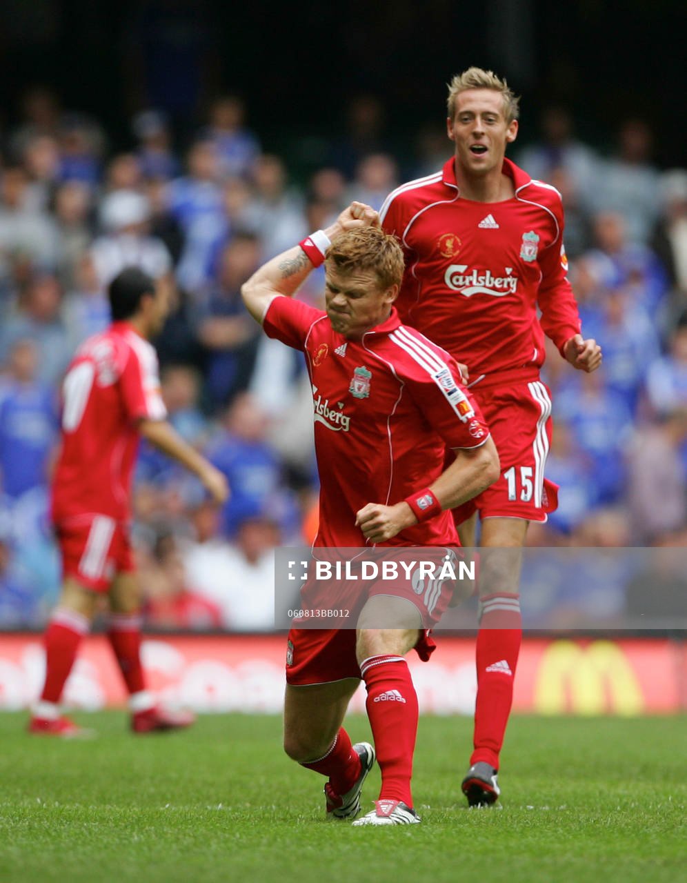 John Arne Riise och Peter Crouch, Liverpool jubel